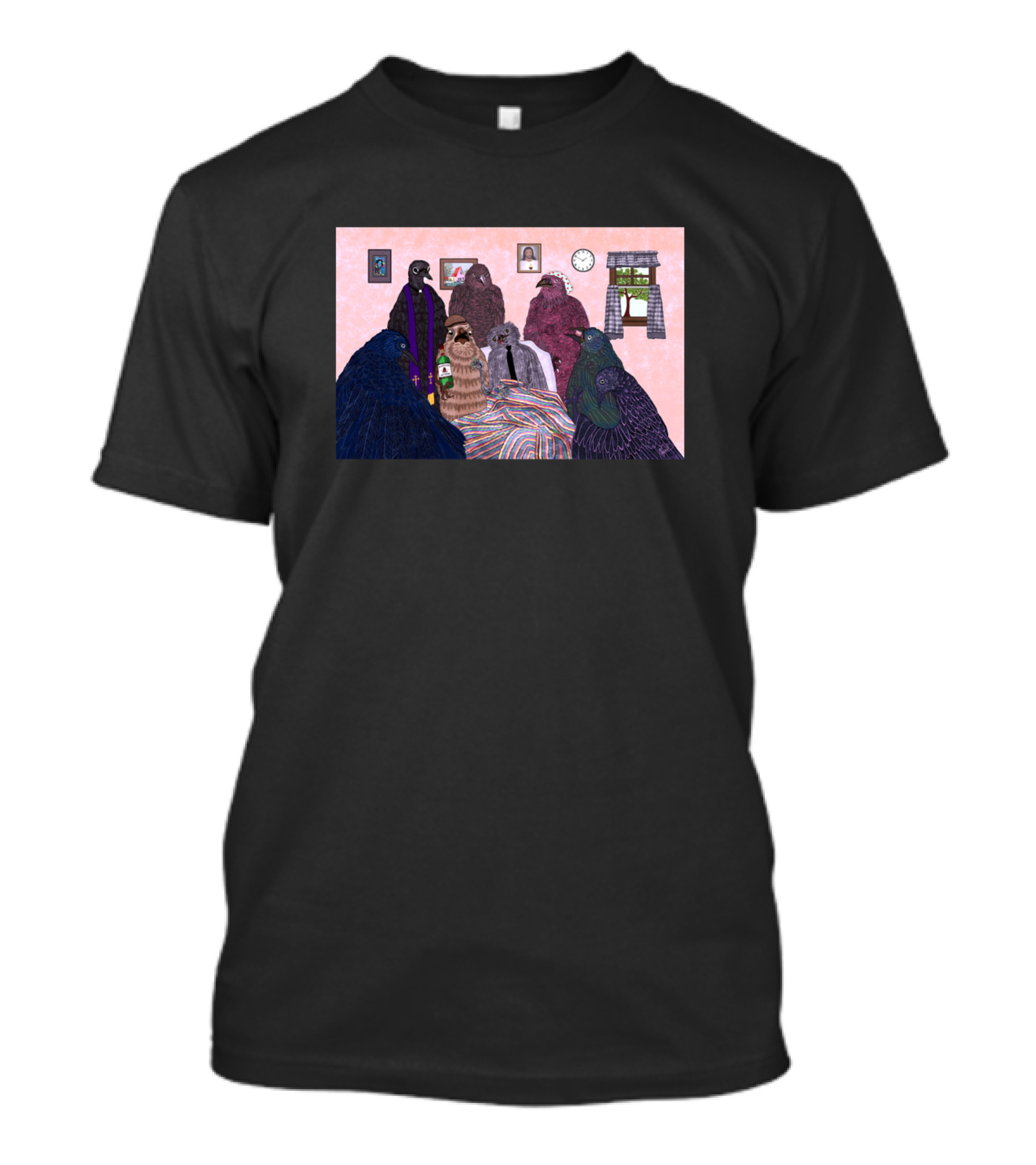 Irish Wake Gathering Ravens In Mourning Room T-Shirt