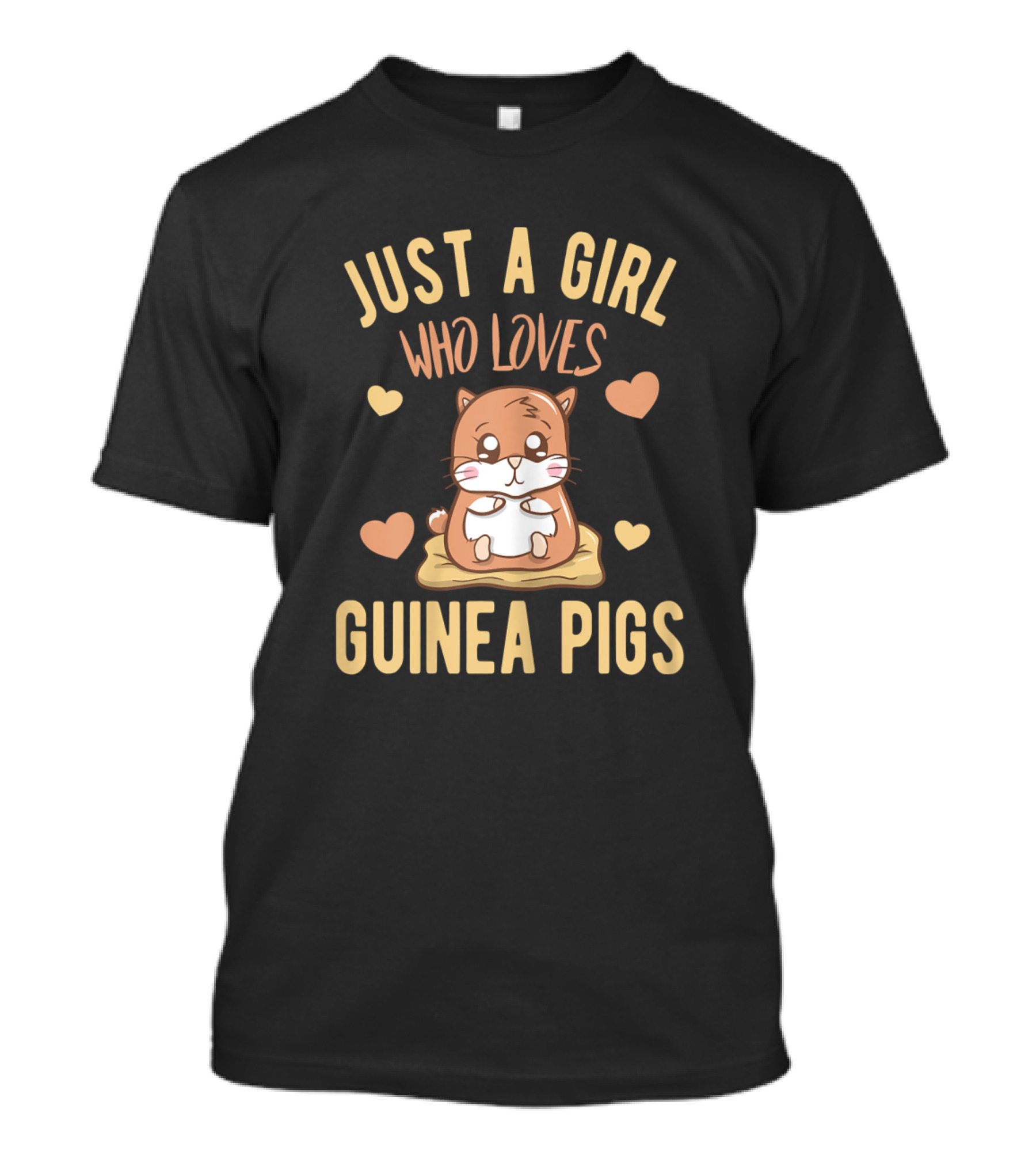 Just A Girl Who Loves Guinea Pigs Cavy Lover Wheek Hearts T-Shirt