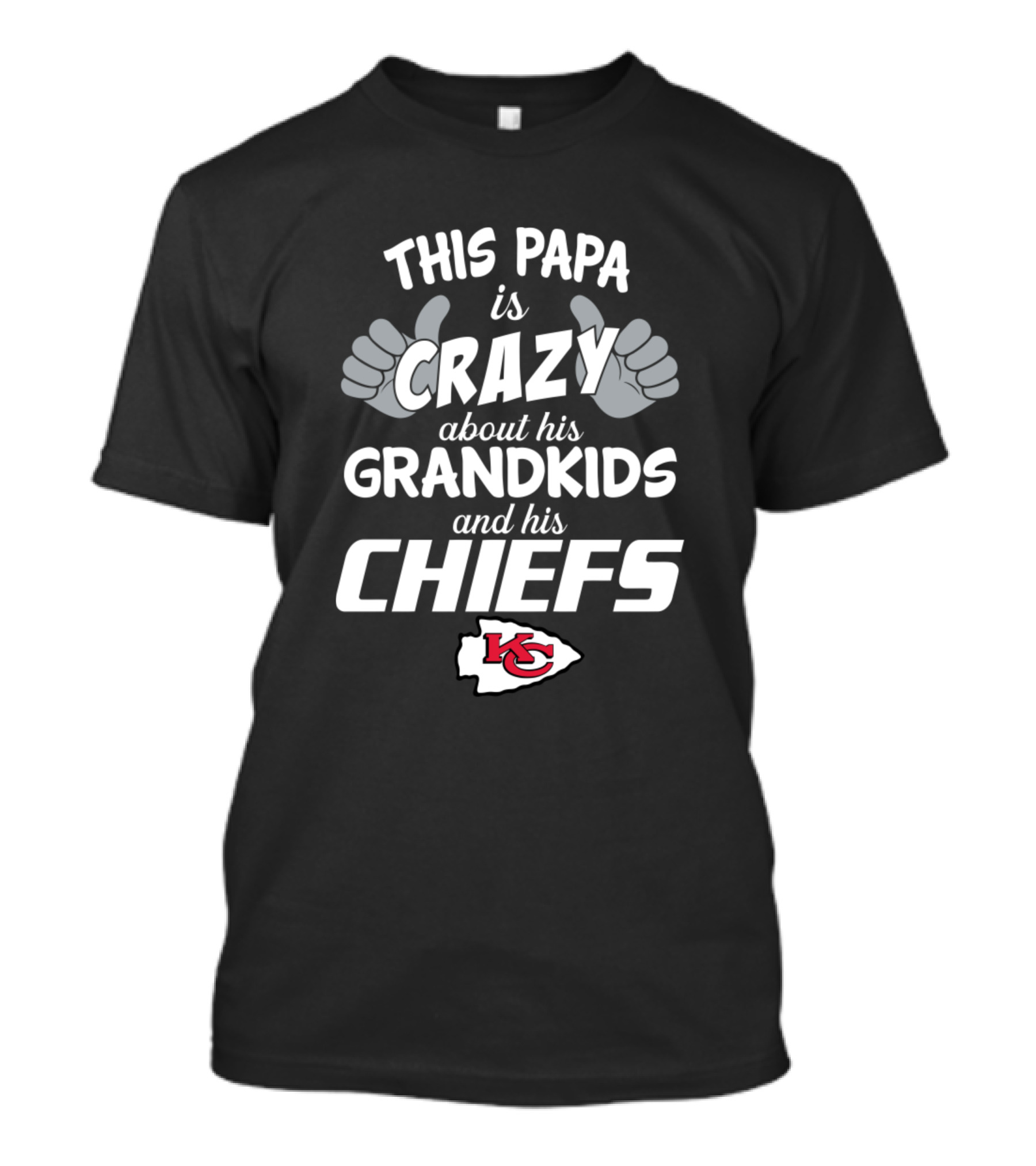 This Papa Is Crazy About His Grandkids And His Kansas City Chiefs T-Shirt