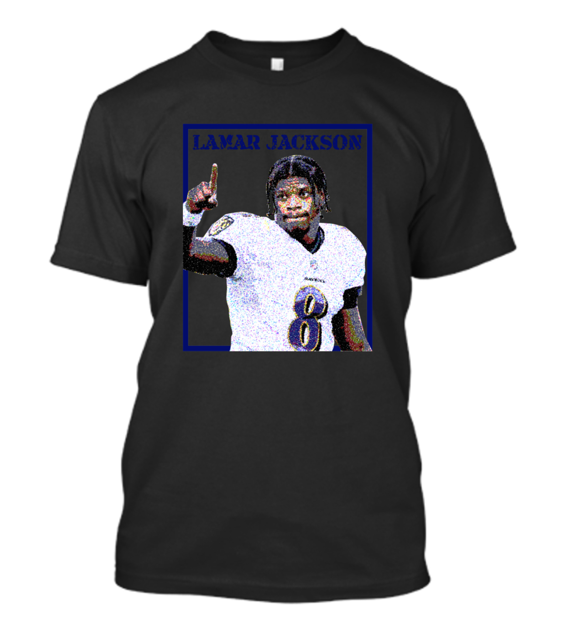 Lamar Jackson Baltimore Ravens Number 8 T-Shirt