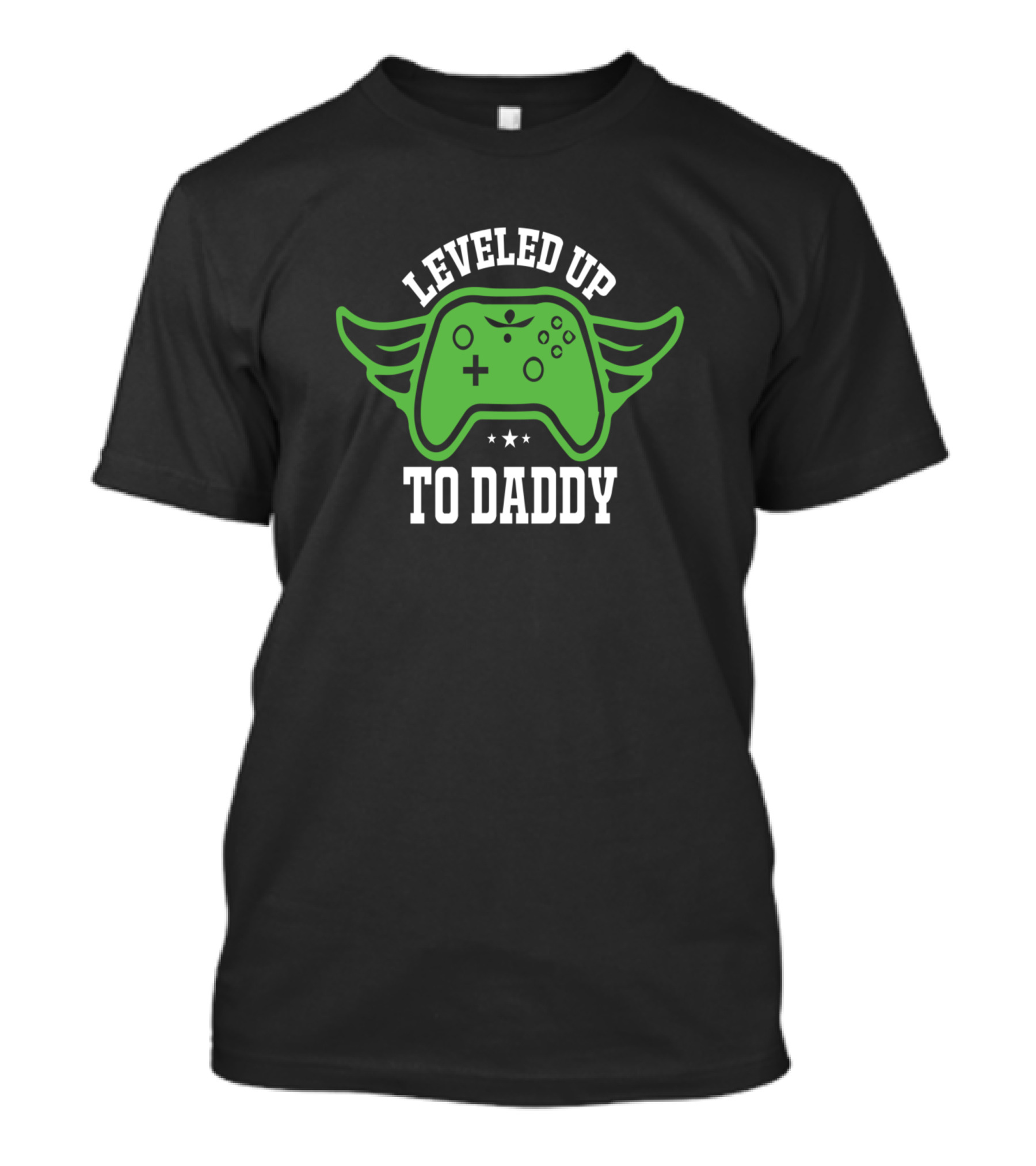 Leveled Up To Daddy Game Controller With Wings And Stars T-Shirt