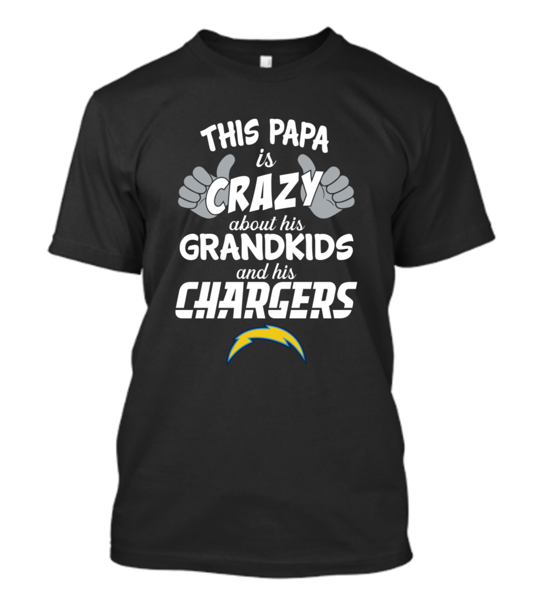 This Papa Is Crazy About His Grandkids And His Chargers T-Shirt