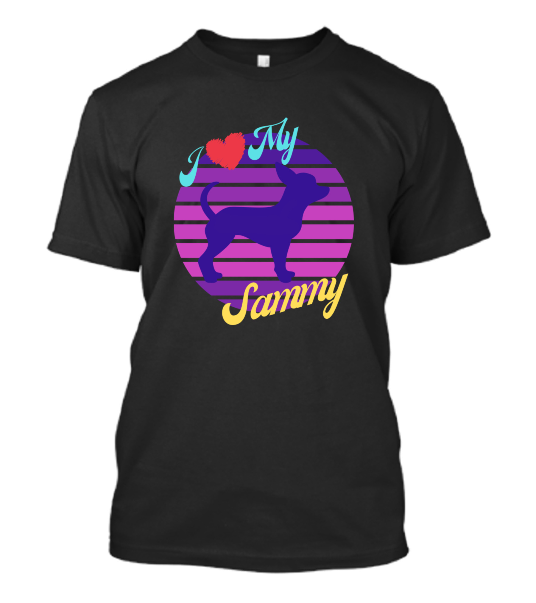Love My Sammy I Heart Retro Sunset Chihuahua T-Shirt