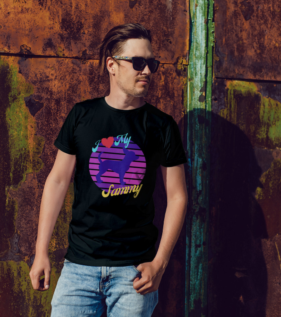 Love My Sammy I Heart Retro Sunset Chihuahua T-Shirt