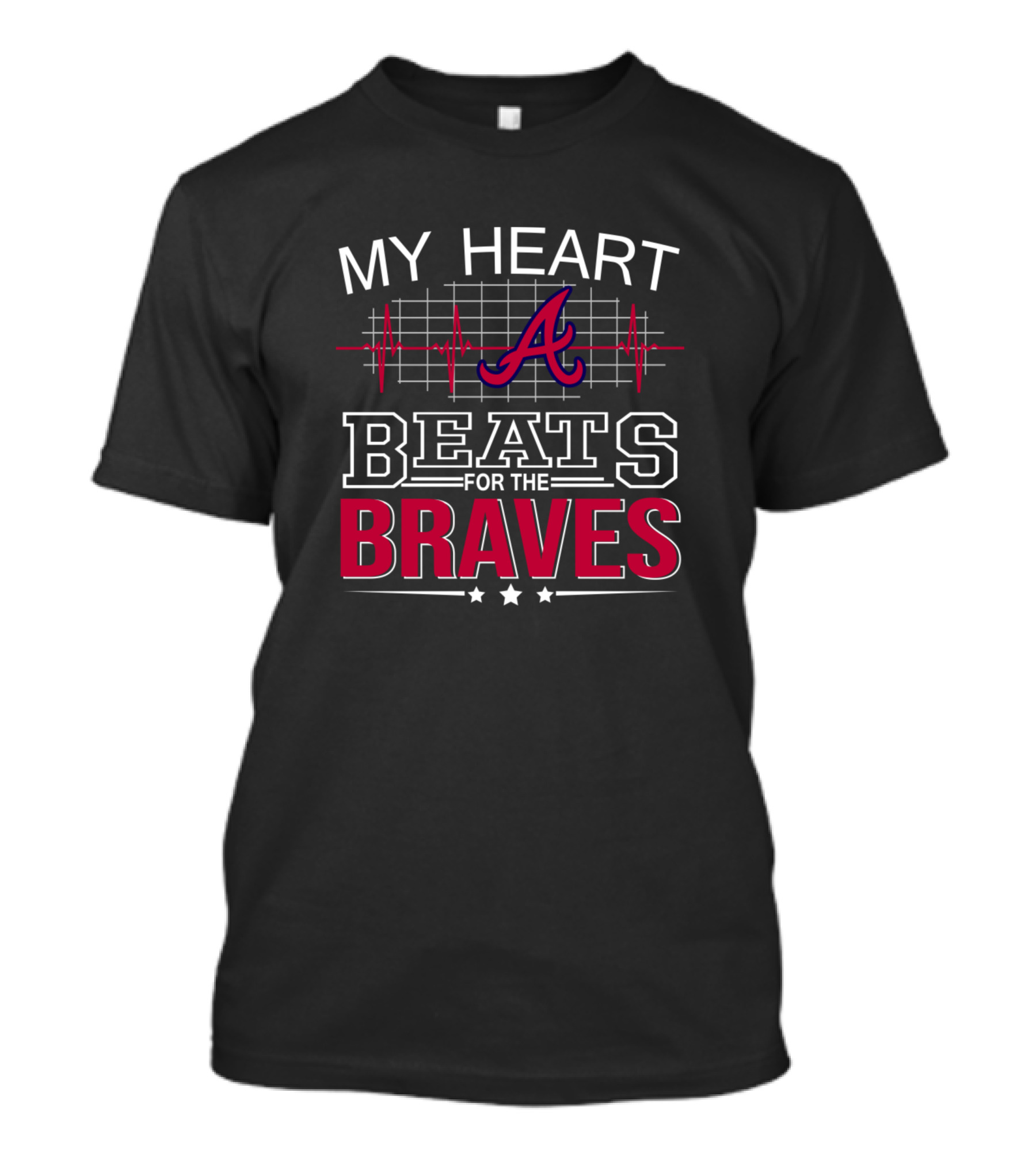 My Heart Beats For The Braves Atlanta A Logo And Heartbeat T-Shirt