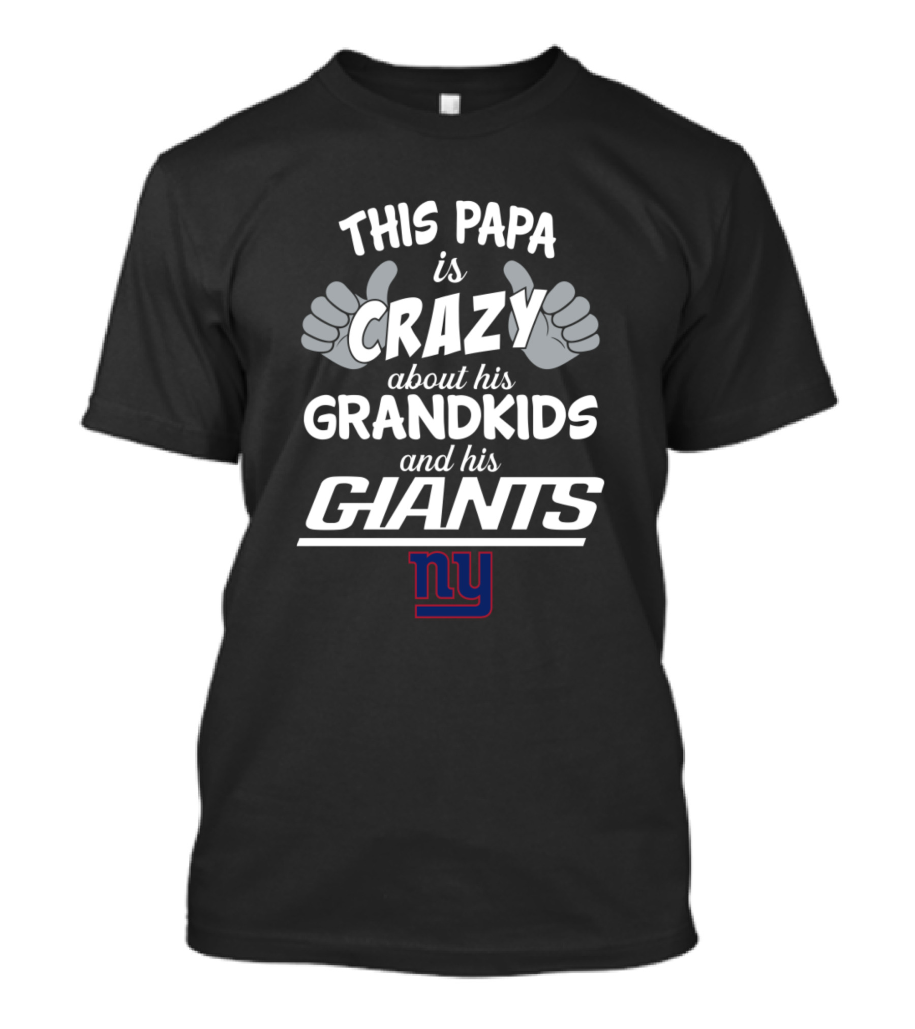 Papa Crazy About Grandkids New York Giants T-Shirt