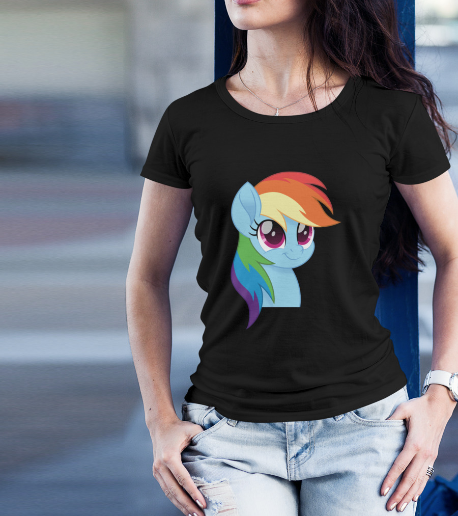 Rainbow Dash My Little Pony Character Head Shot T-Shirt