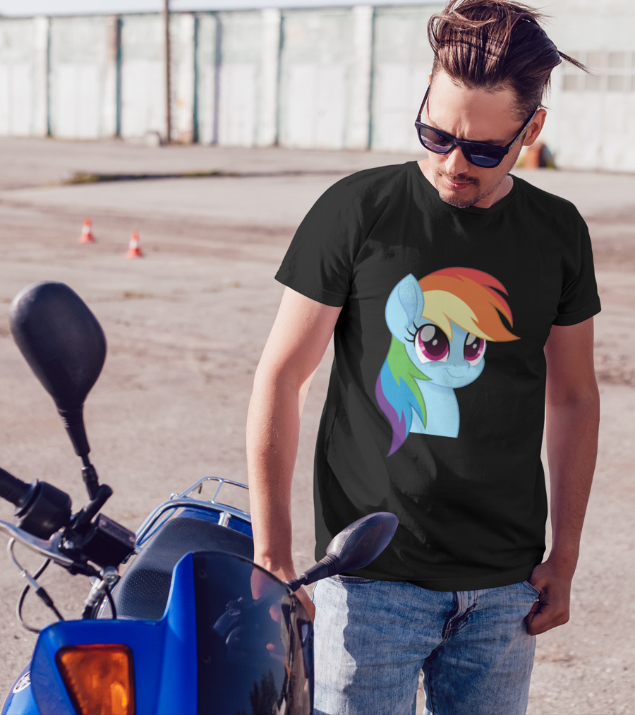 Rainbow Dash My Little Pony Character Head Shot T-Shirt
