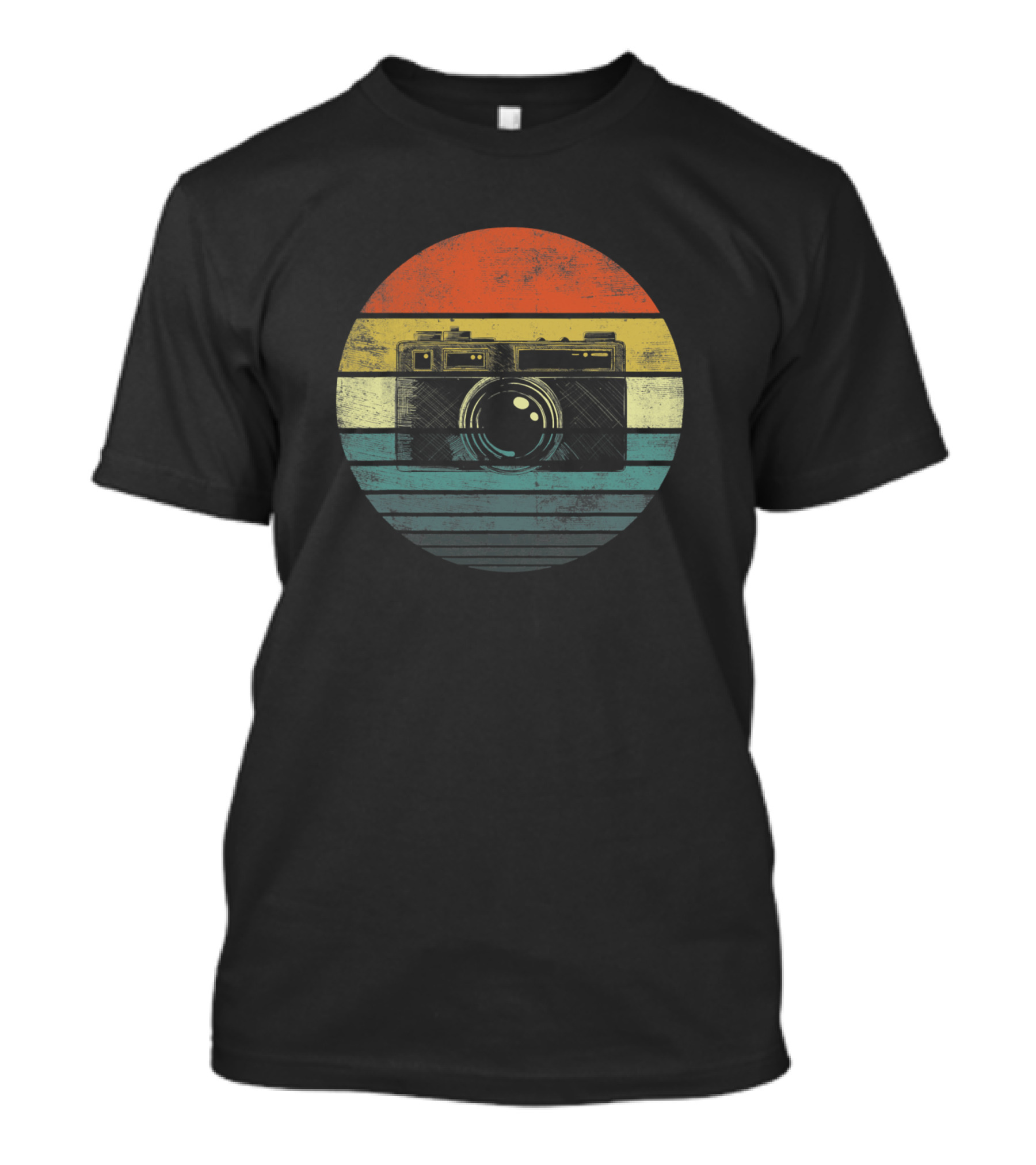Retro Vintage Camera Photography Lover Photographe Sunset Stripes T-Shirt