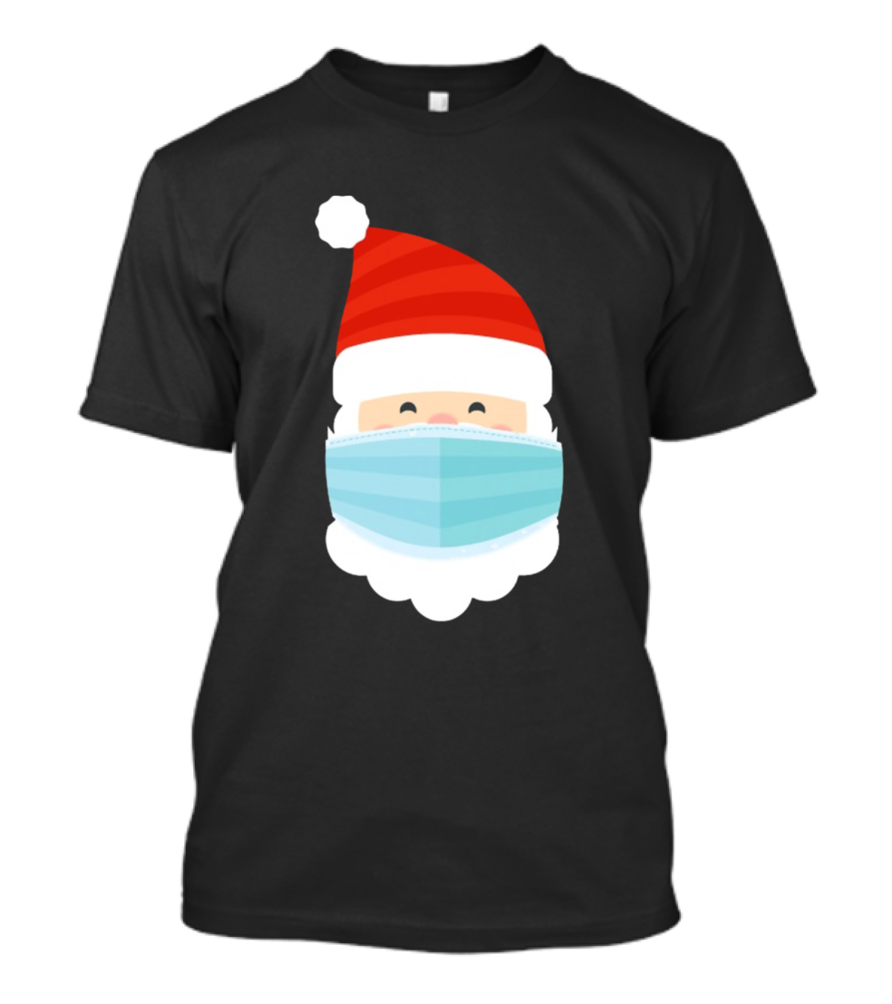 Santa Claus Face Mask Christmas Holiday T-Shirt
