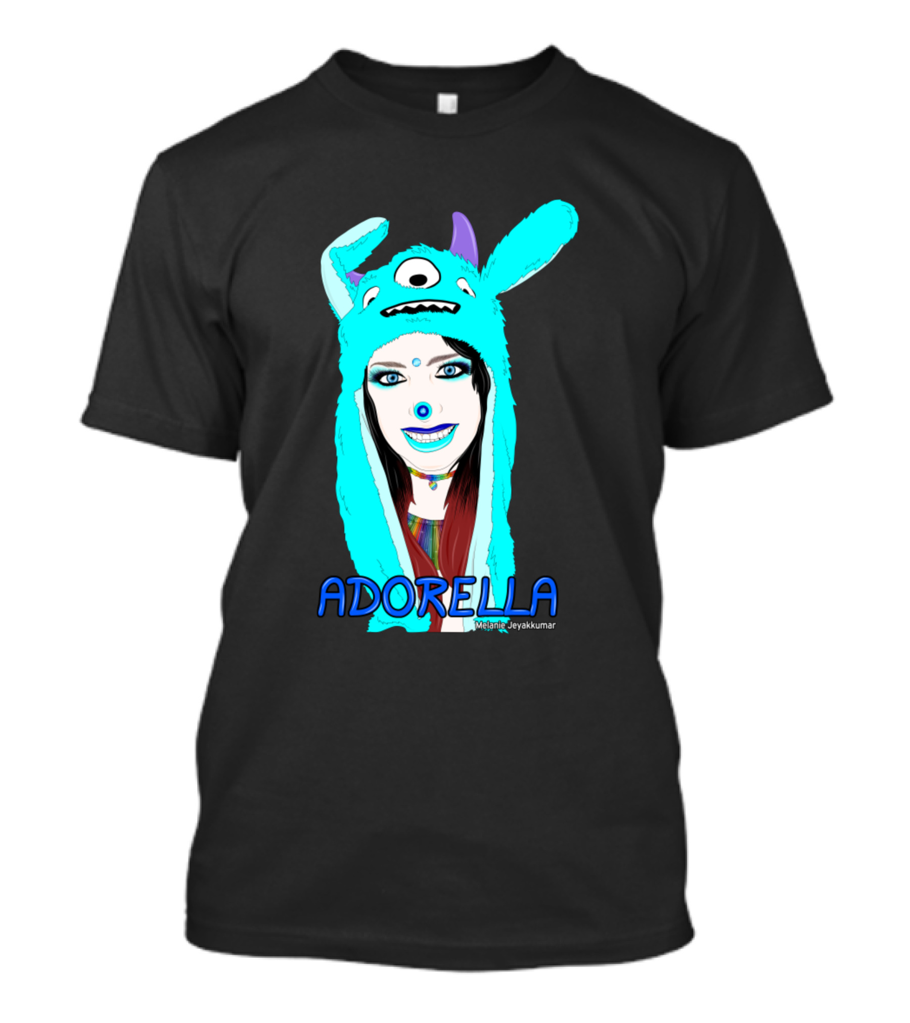 Adorella Monster Hoodie Character Portrait By Melani Jayakumar T-Shirt