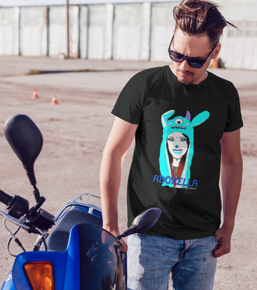 Adorella Monster Hoodie Character Portrait By Melani Jayakumar T-Shirt