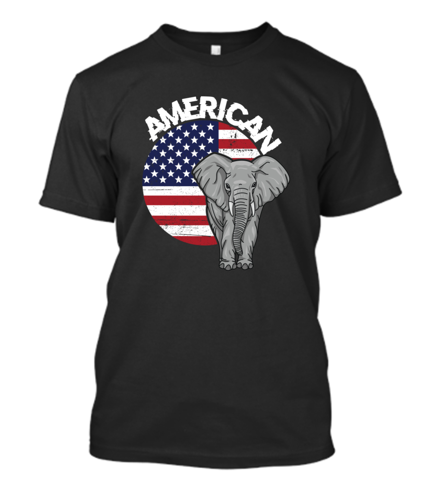 American Elephant Stars And Stripes Circle T-Shirt
