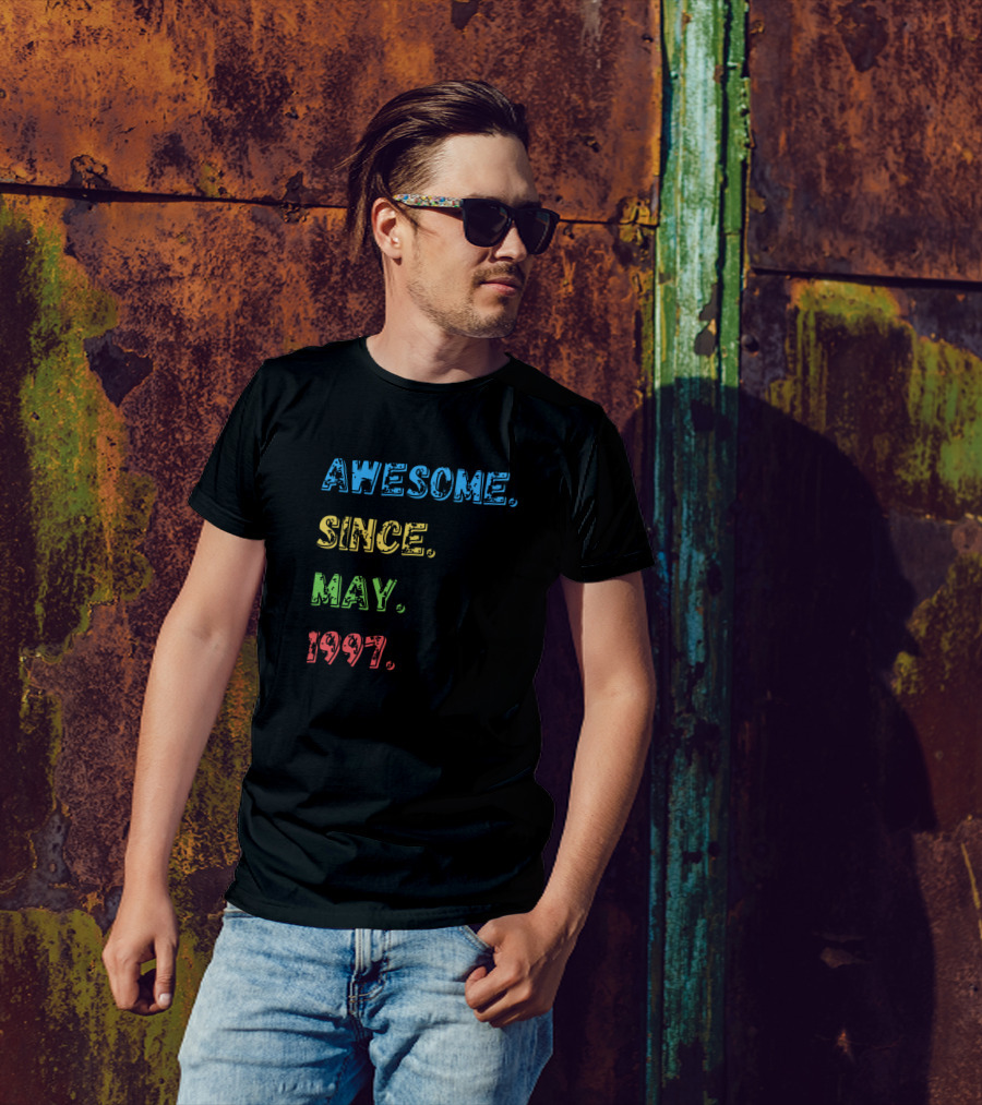 AWESOME SINCE MAY 1997 Colorful T-Shirt