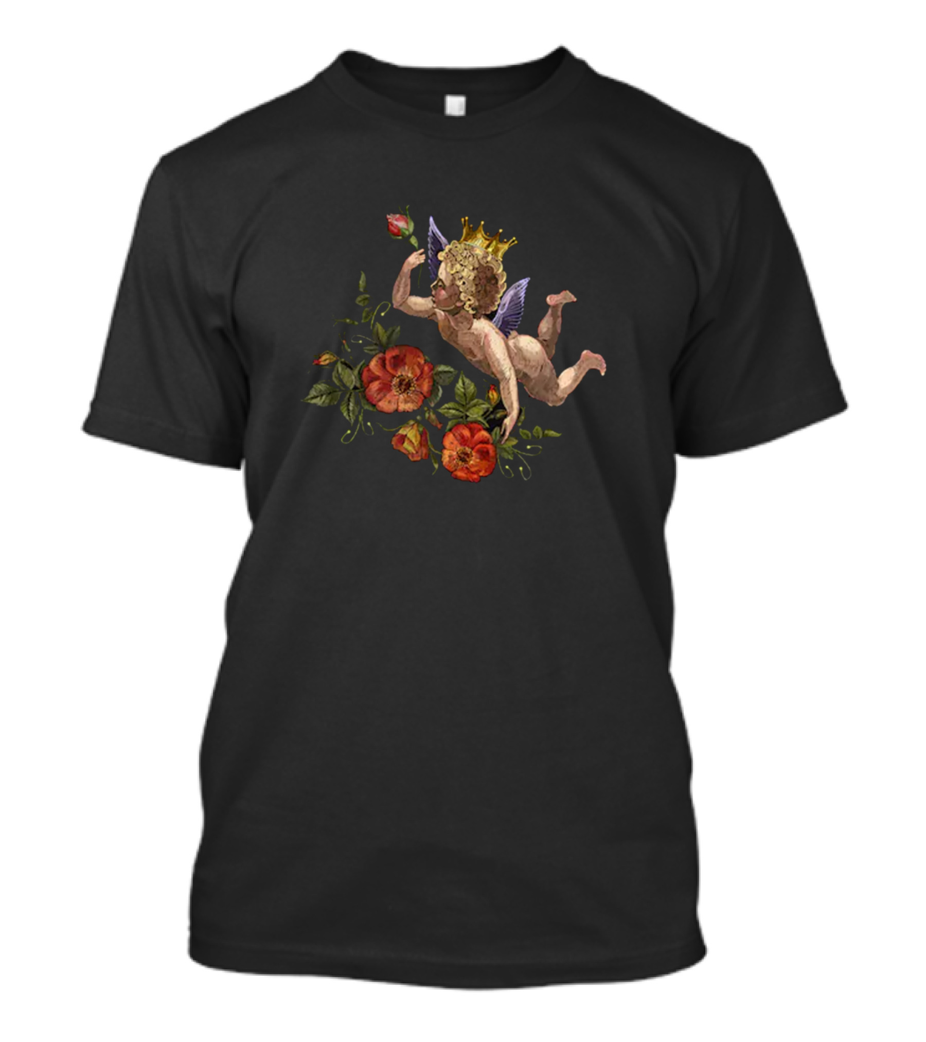 Blessed Machine Operator Cherub With Crown And Flowers T-Shirt