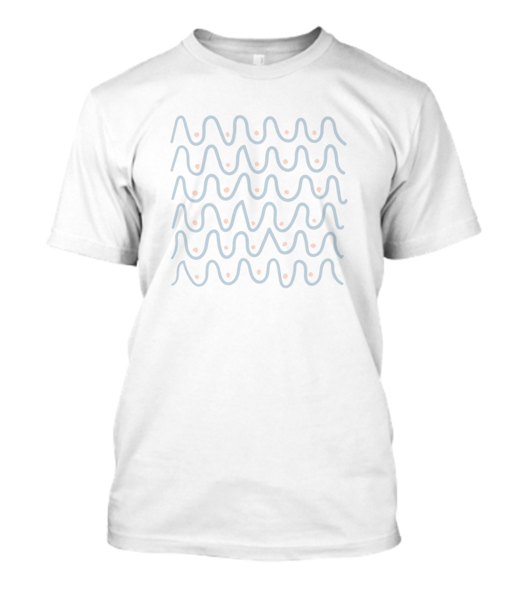 Body Waves And Dots Pattern In Dark Tones T-Shirt