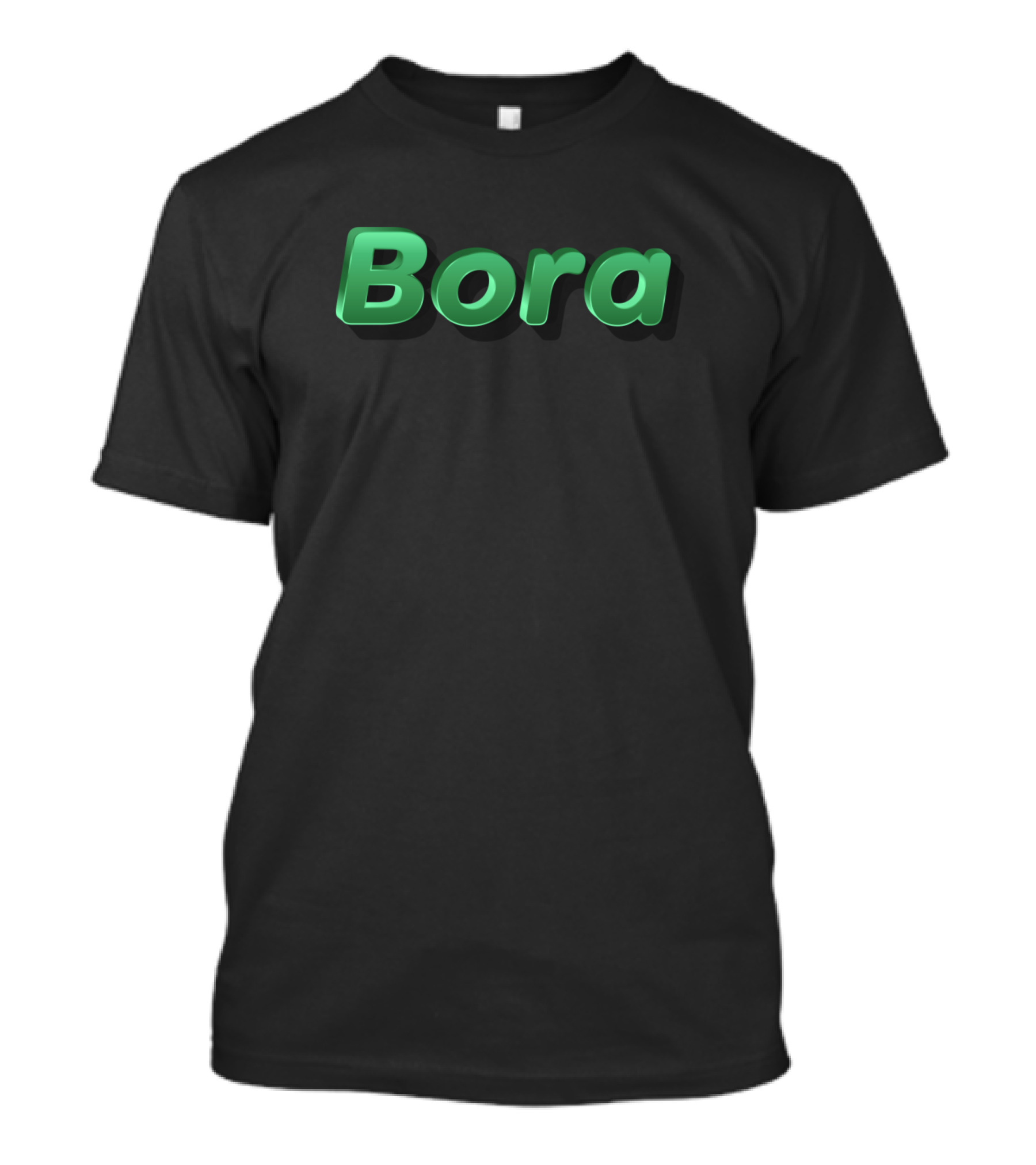Bora Bold Green 3D Text T-Shirt