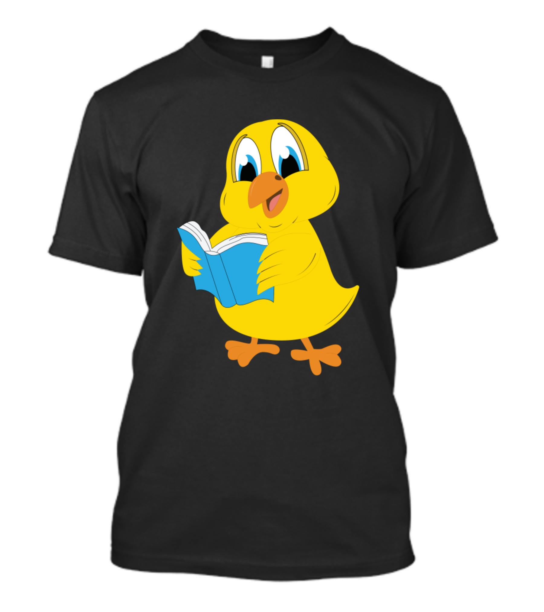 Children Book Chicken Chick Reading Animal Motif Blue Book T-Shirt