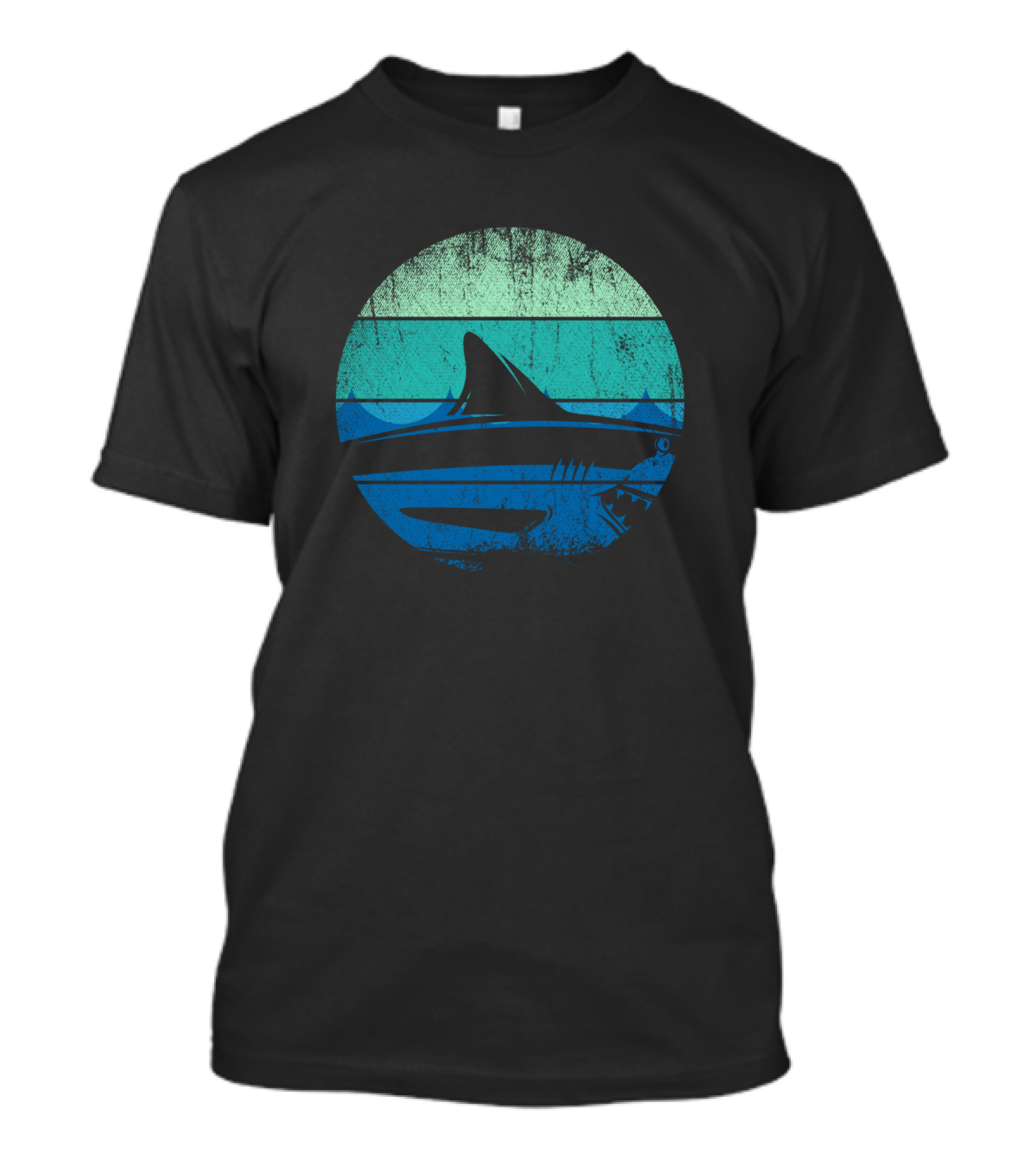 Vintage Shark Retro Beach Style Ocean Waves T-Shirt