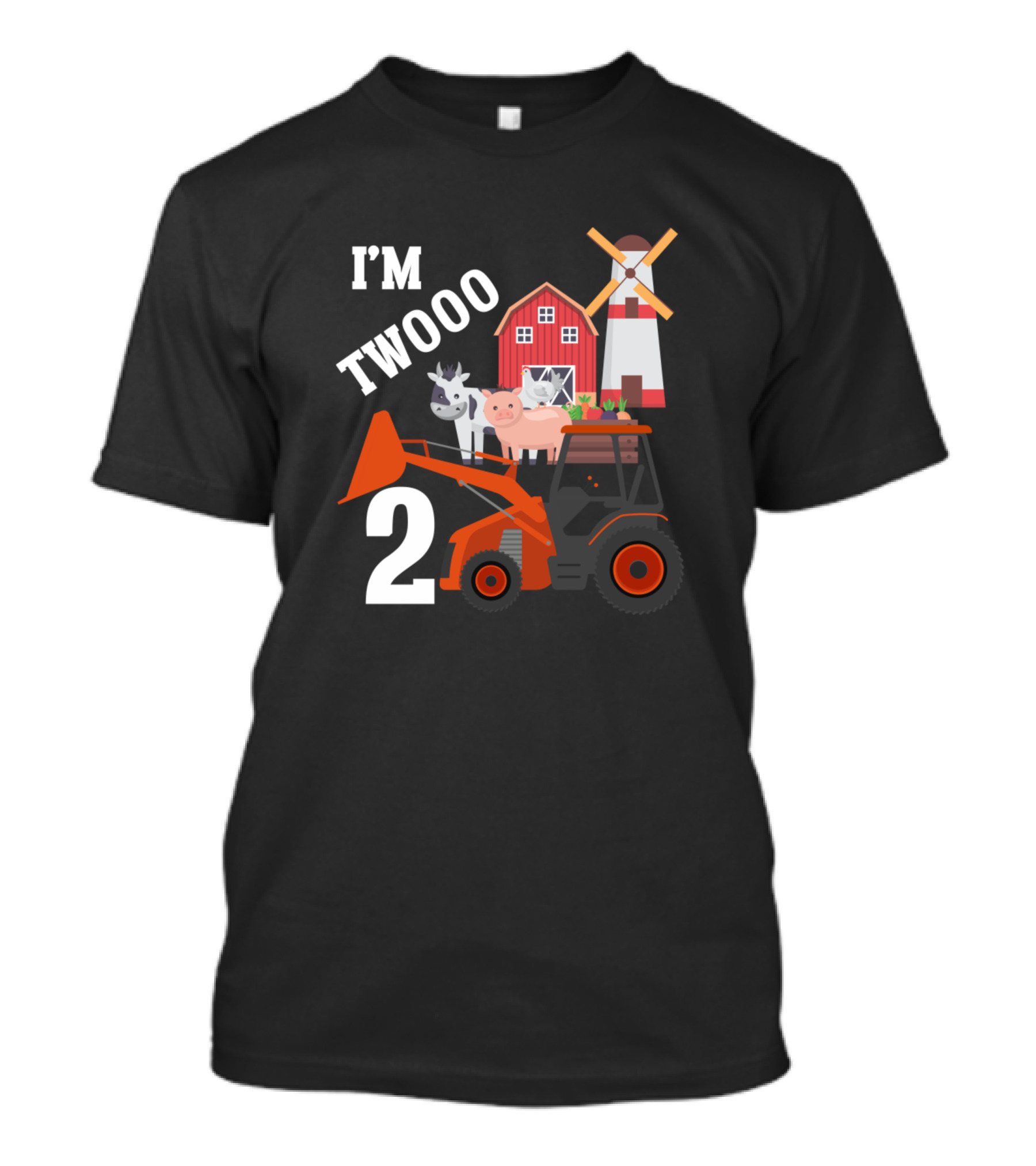 I'm Twooo 2Nd Birthday Kid Farm Tractor Lover 2 Year Old T-Shirt