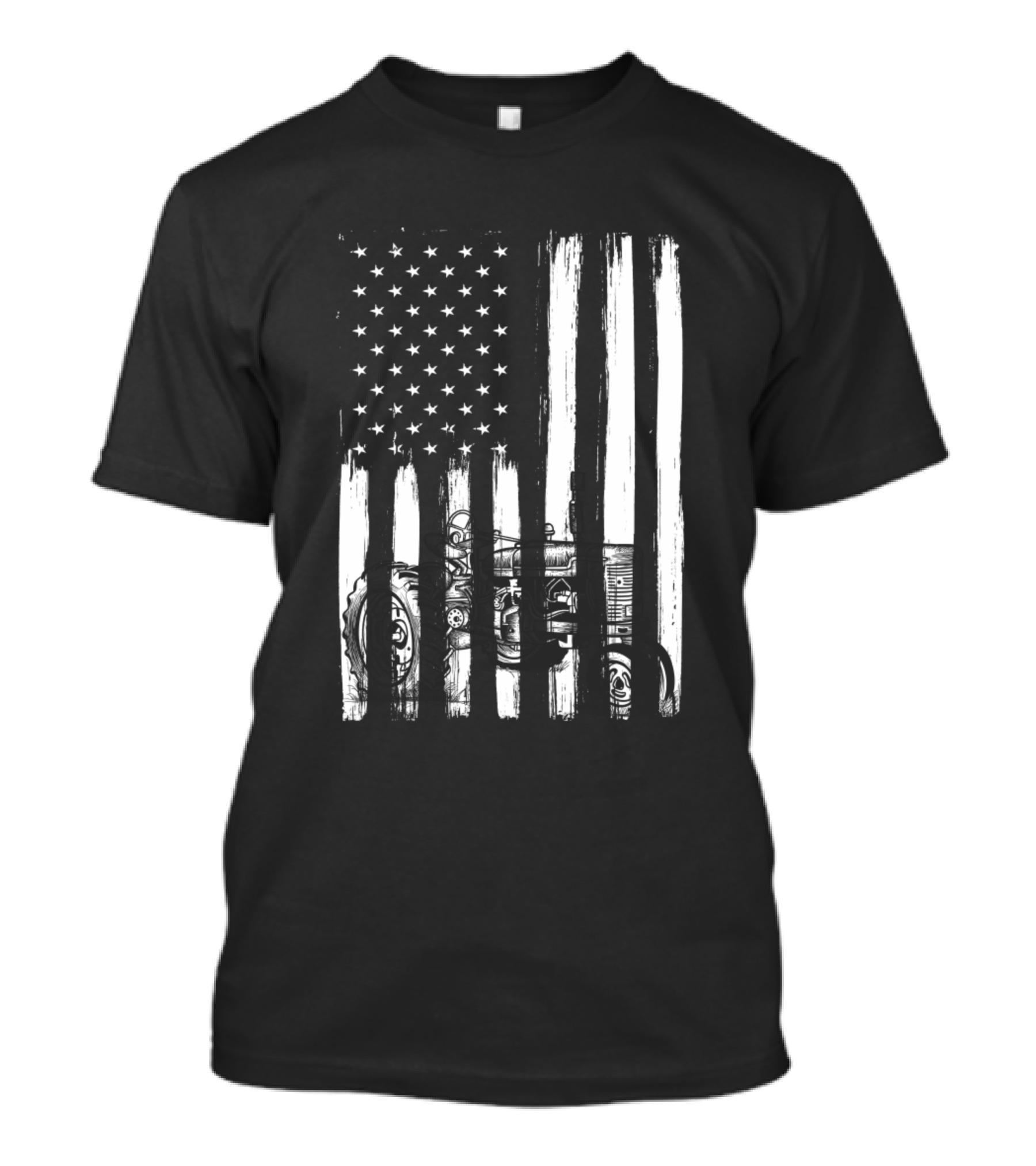 American Flag Tractor Patriotic US Farming T-Shirt