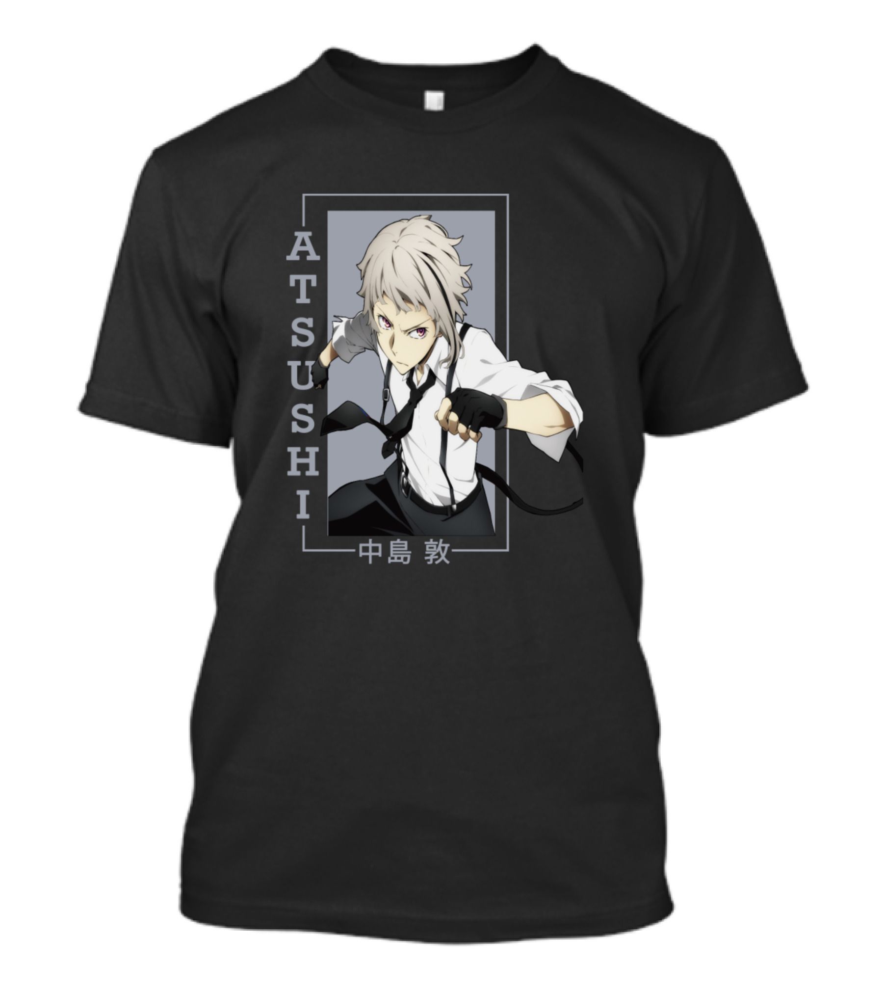 Atsushi Nakajima Character Portrait With Kanji Bungo Stray Dogs T-Shirt