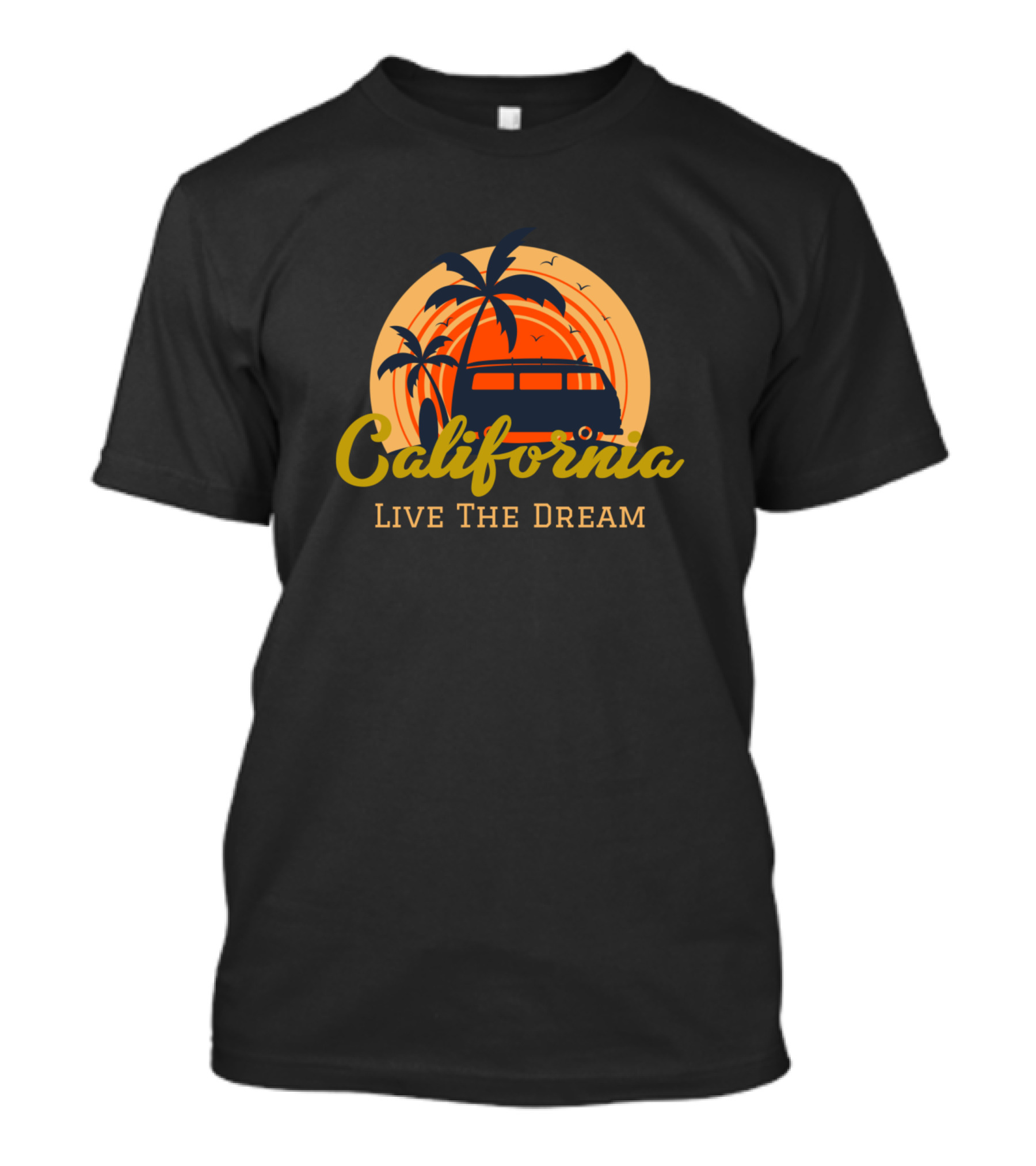 California Live The Dream Sunset Palm Van Journey T-Shirt