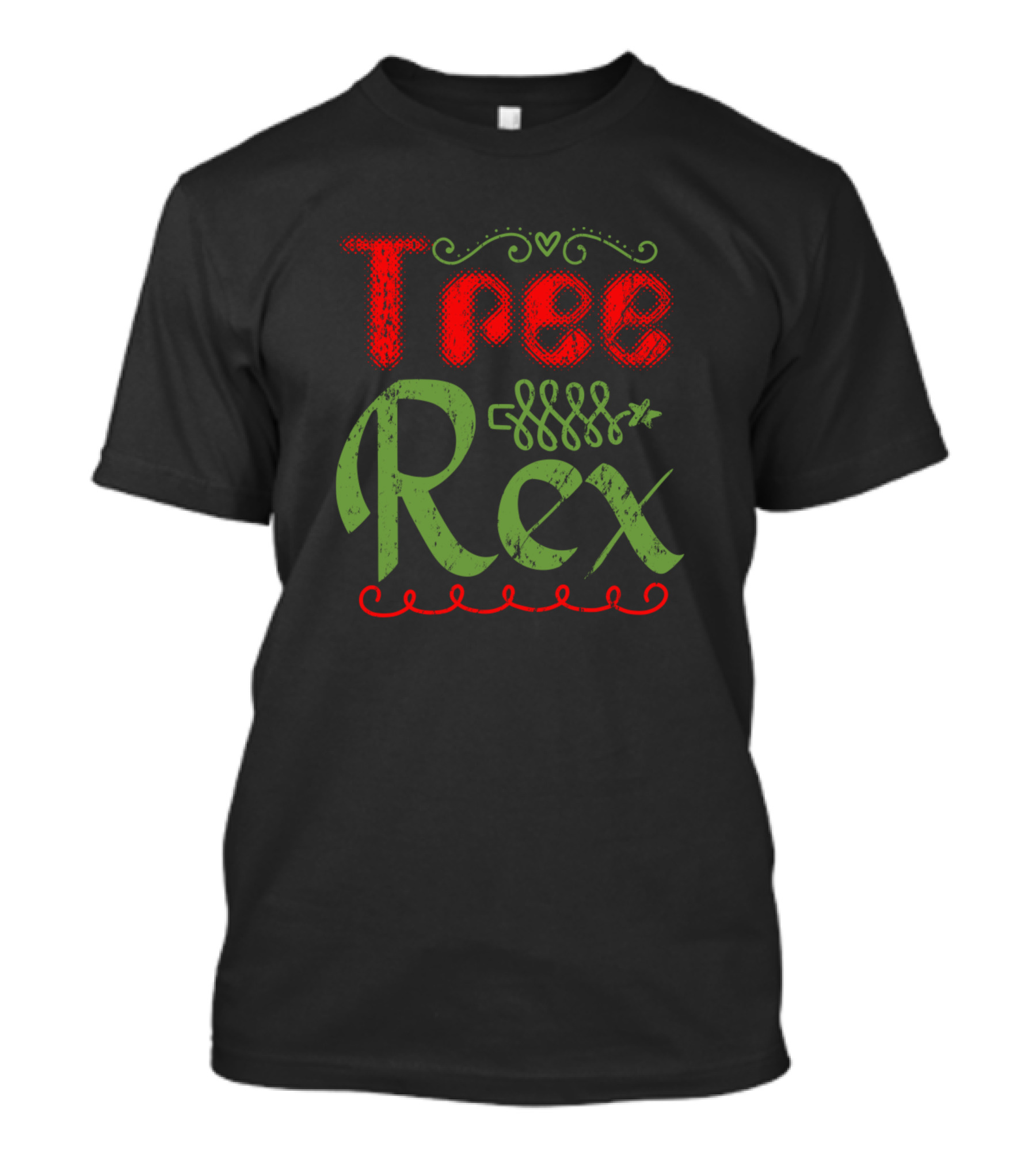 Tree Rex Christmas Typography T-Shirt
