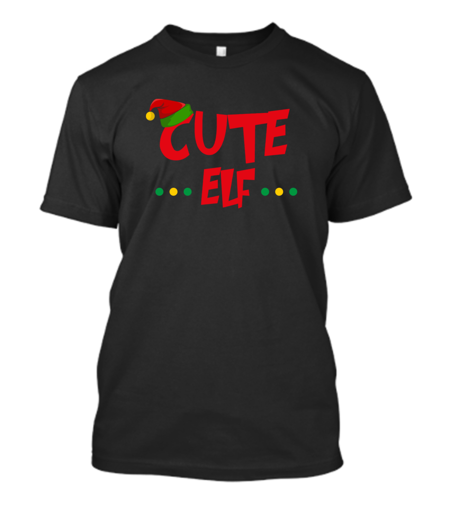 Cute Elf Santa Hat Christmas Colors T-Shirt
