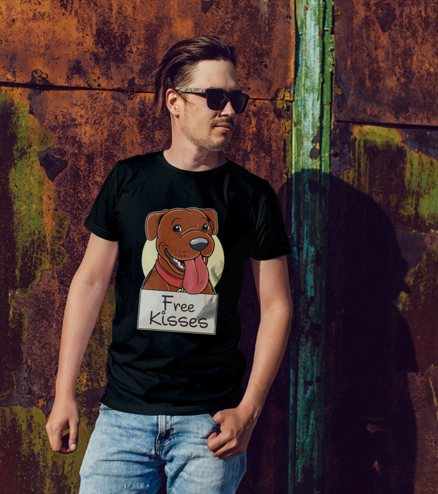 Free Kisses Cute Pitbull T-Shirt