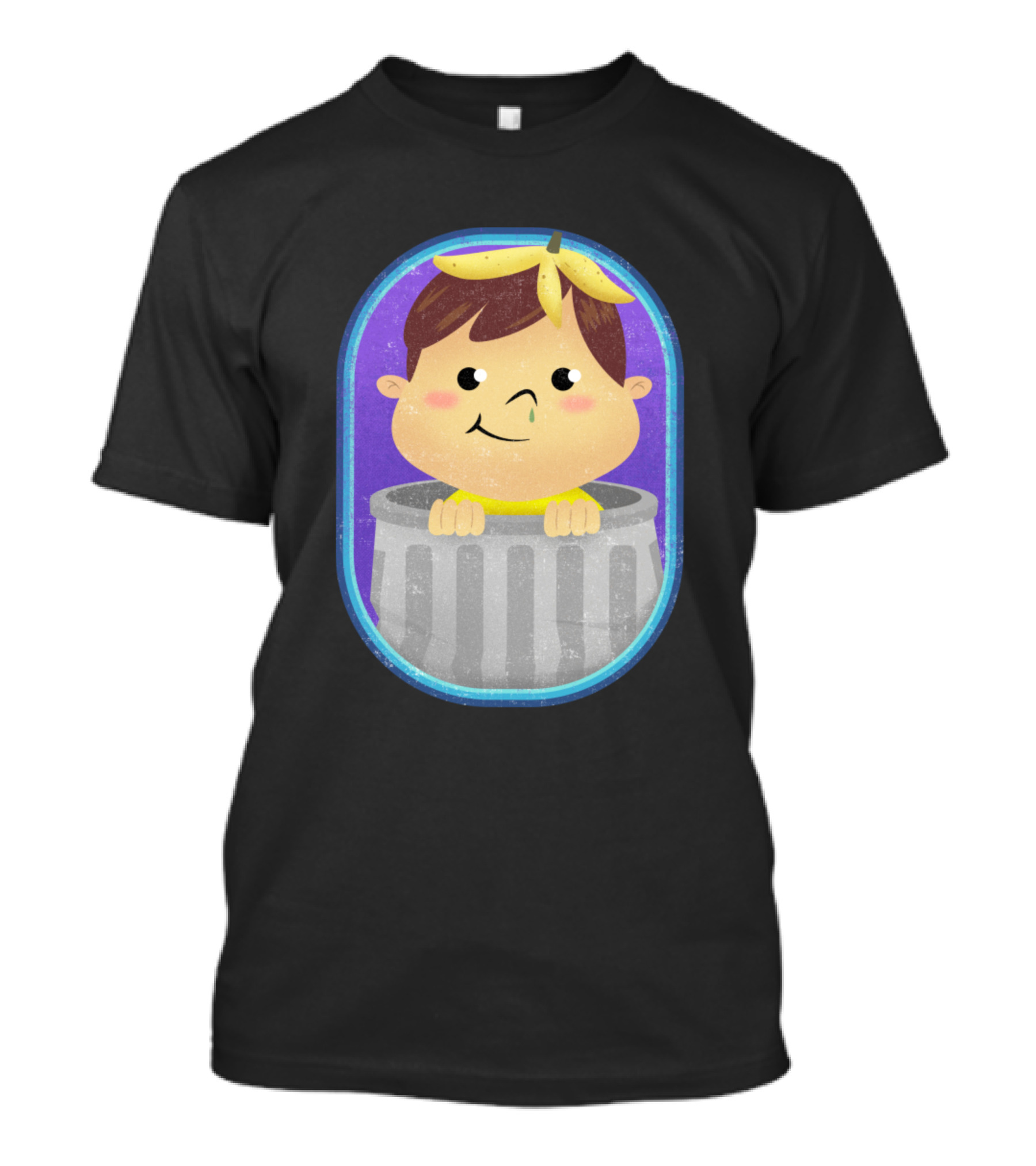 Eat Trash Be Free Child Smiling From A Trash Can With Banana Peel On Head T-Shirt