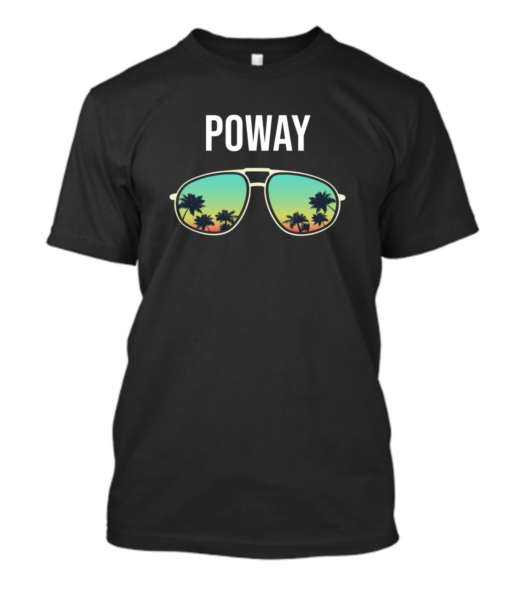 Poway Sunglasses Palm Trees Tropical Reflection T-Shirt