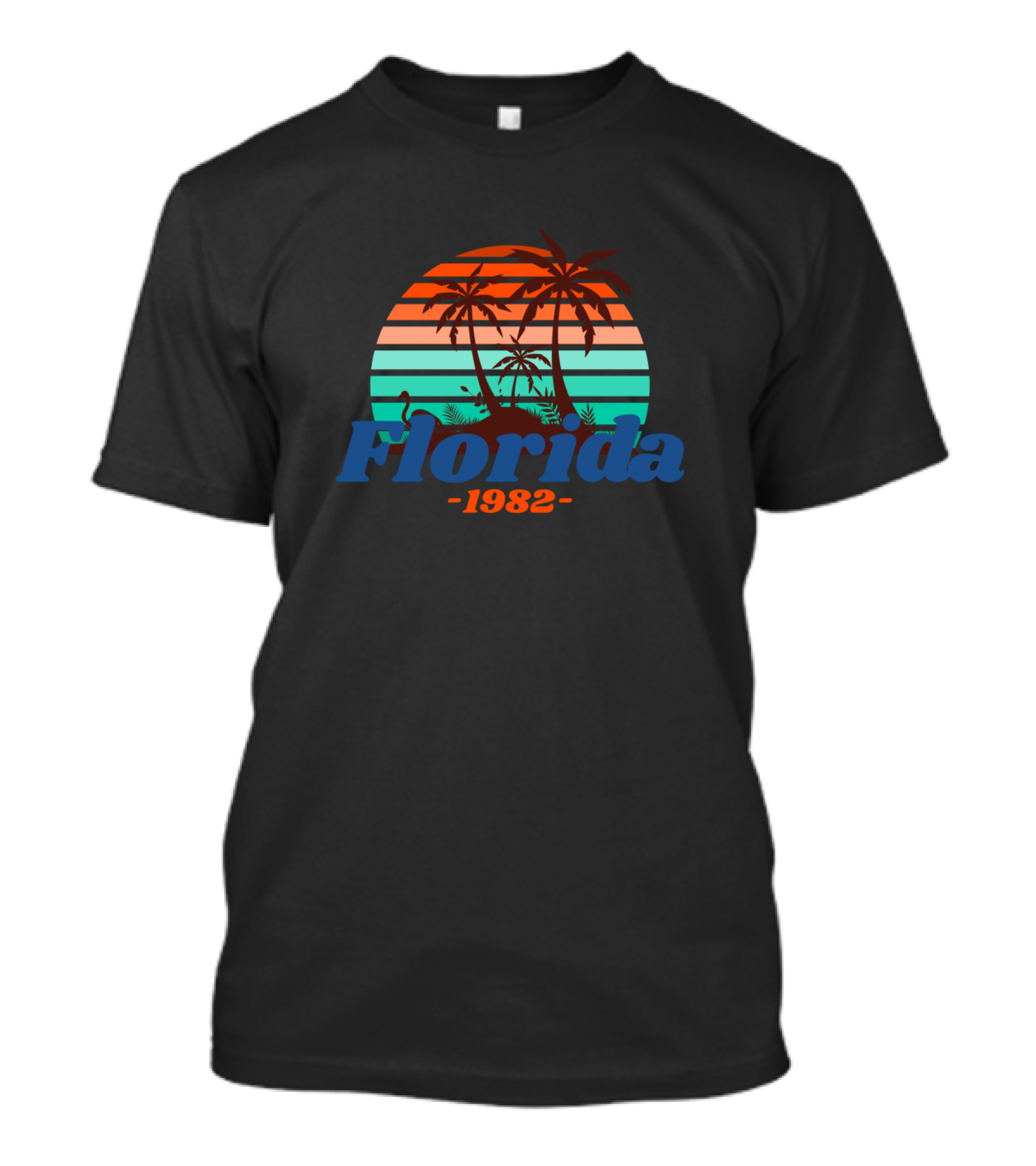 Florida 1982 Sunset Palms And Flamingos T-Shirt