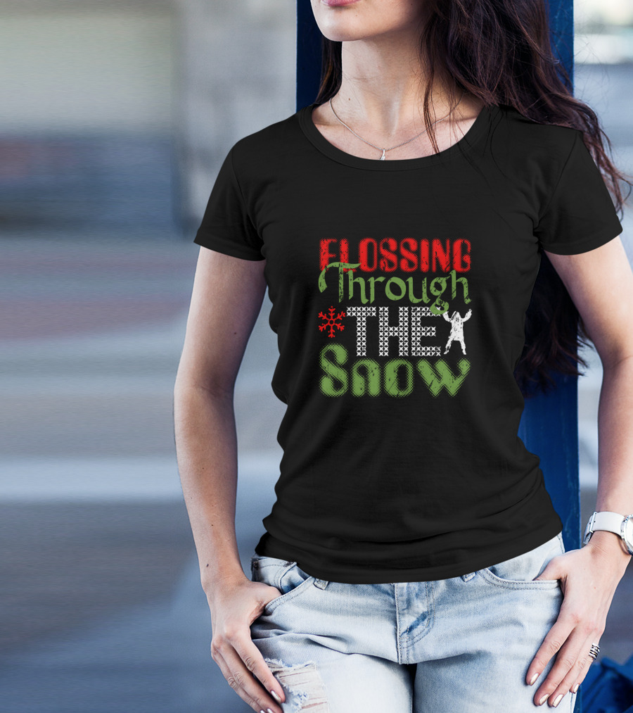 Flossing Through The Snow Christmas Dance T-Shirt