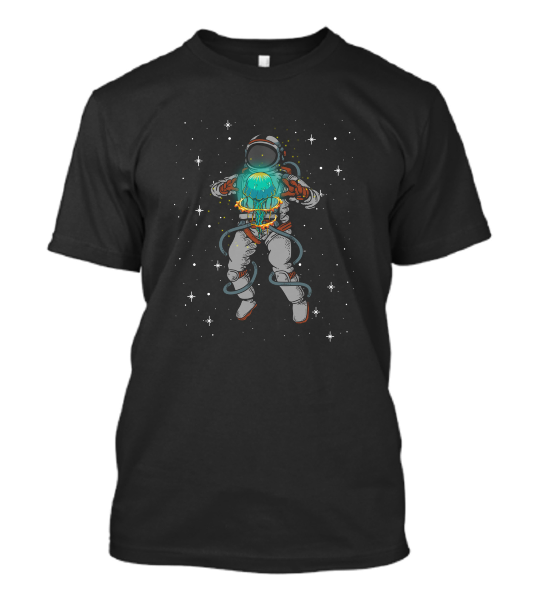 Galactic Astronaut With Glowing Jellyfish In Space T-Shirt