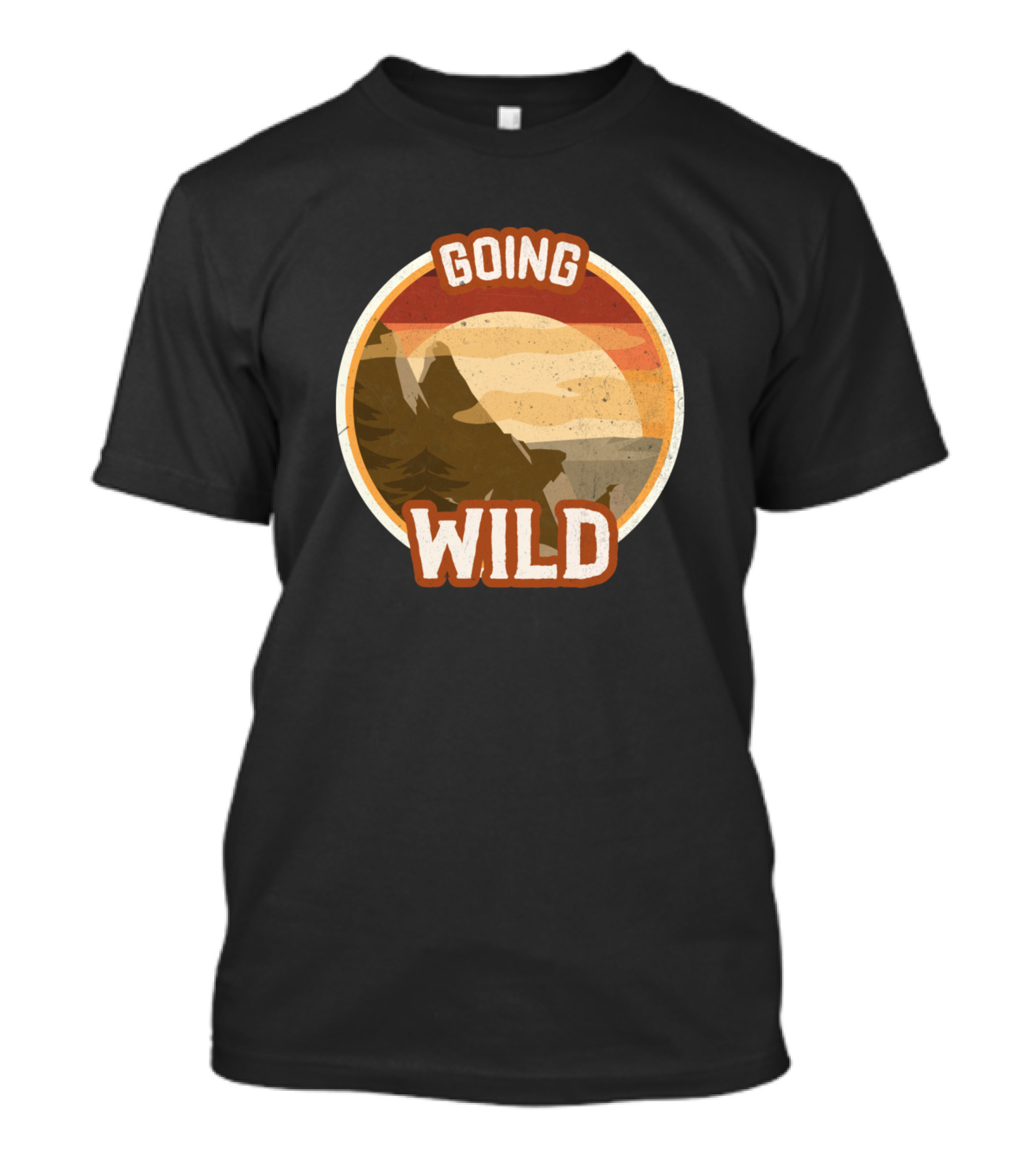 Going Wild Mountains Retro Sunset Adventure T-Shirt
