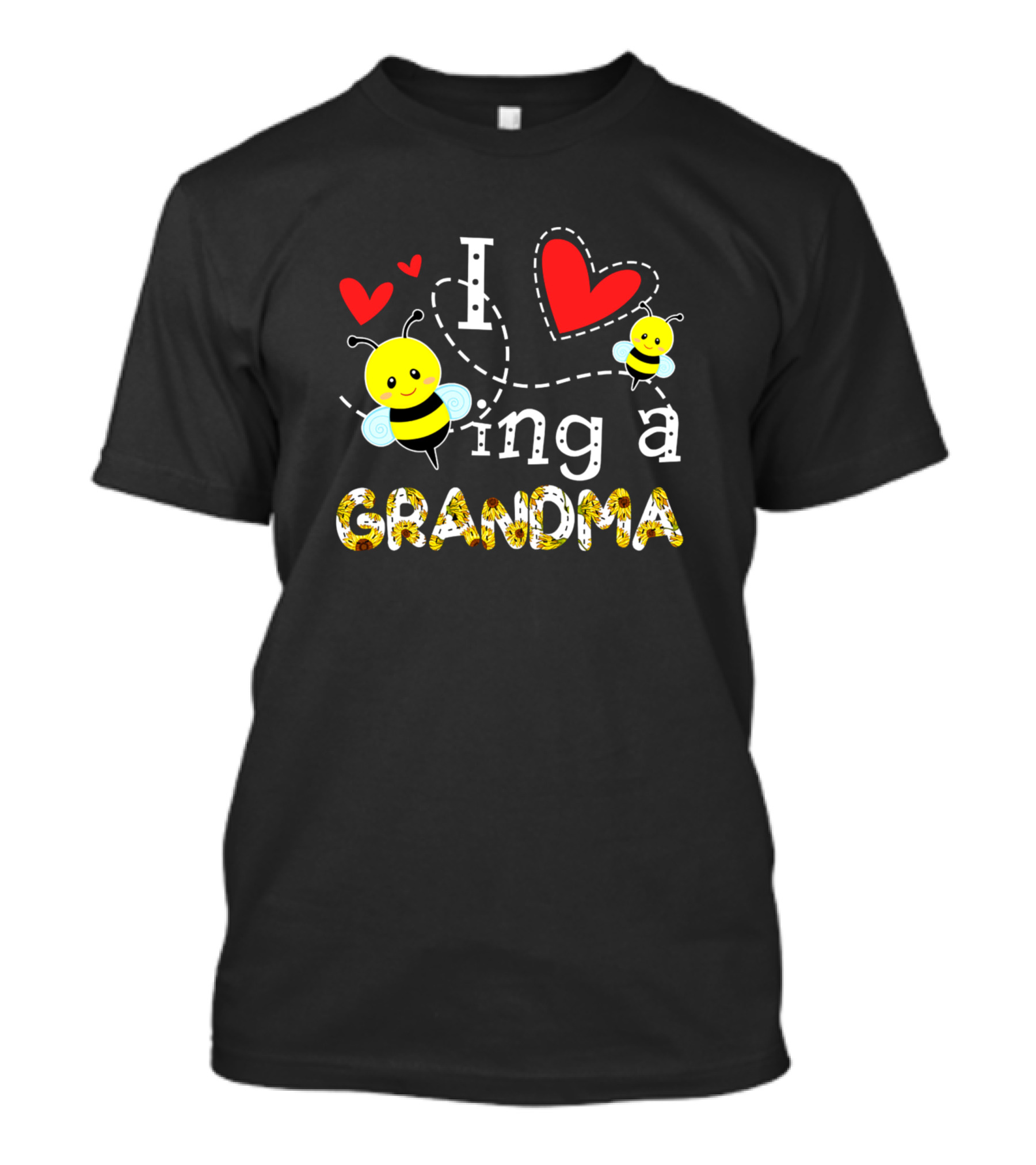 I Love Being A Grandma Bees And Hearts T-Shirt