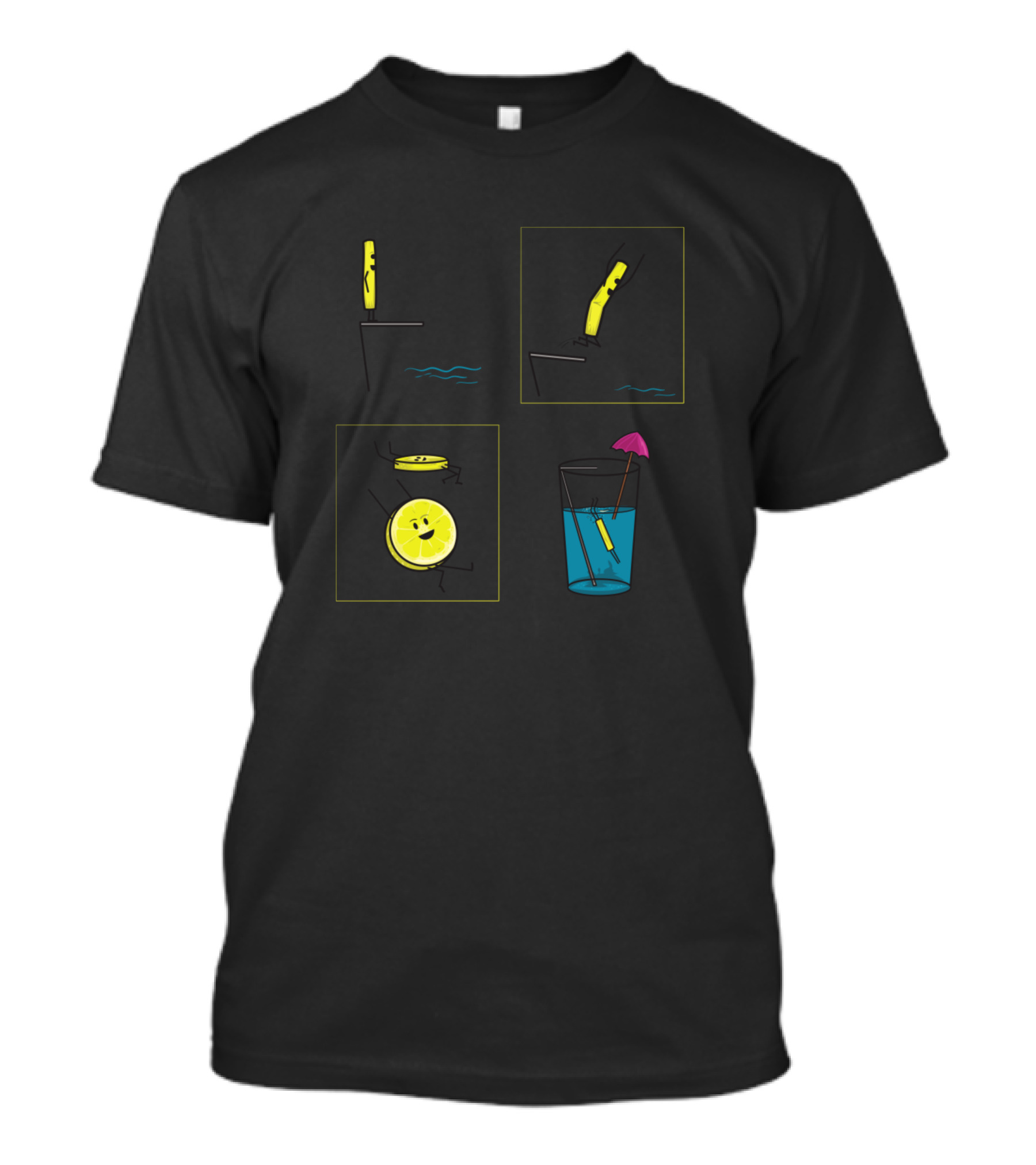 Lemon Slice Diving Sequence Into Refreshing Drink T-Shirt