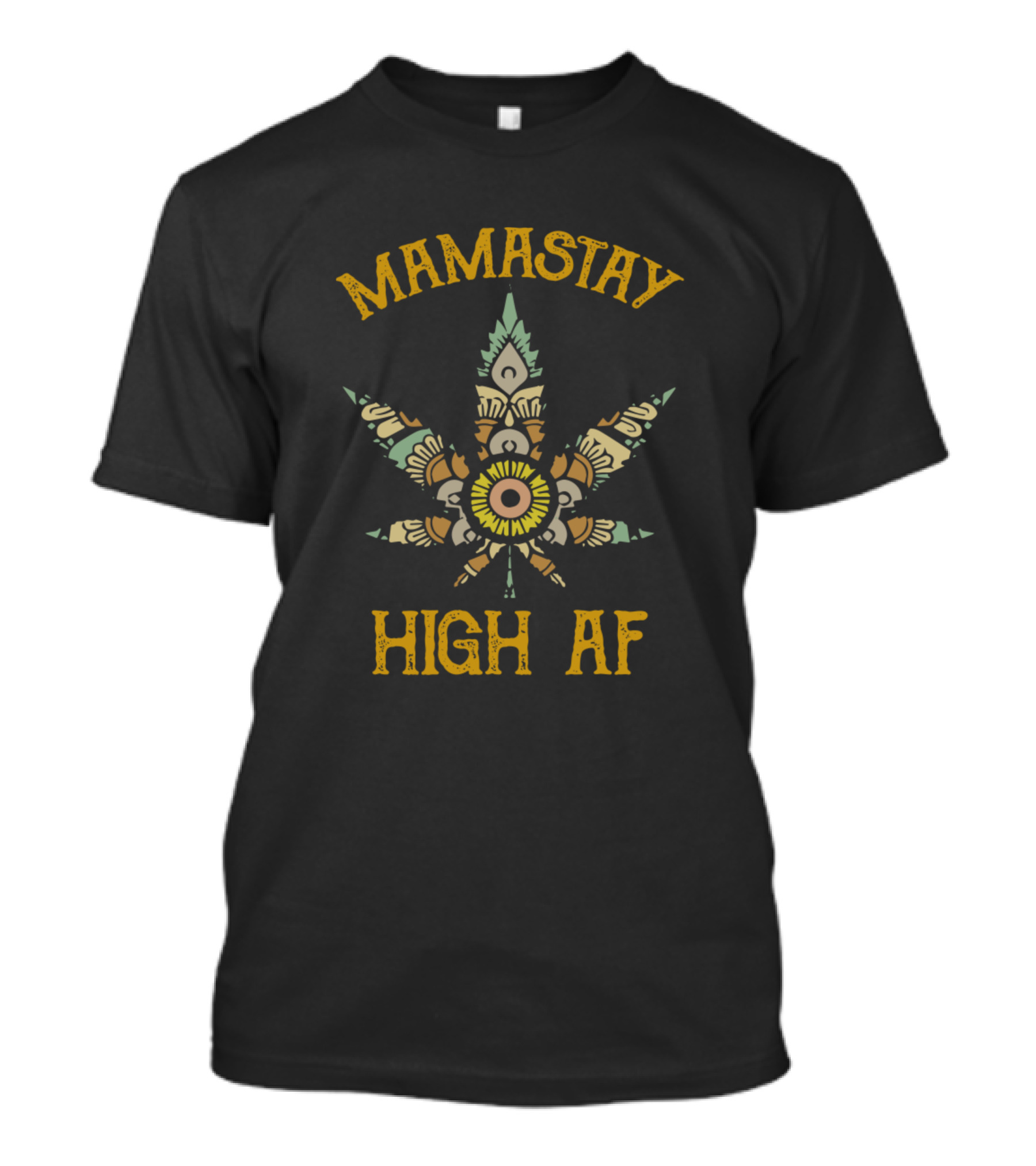 Mamastay High Af Mandala Cannabis Leaf T-Shirt