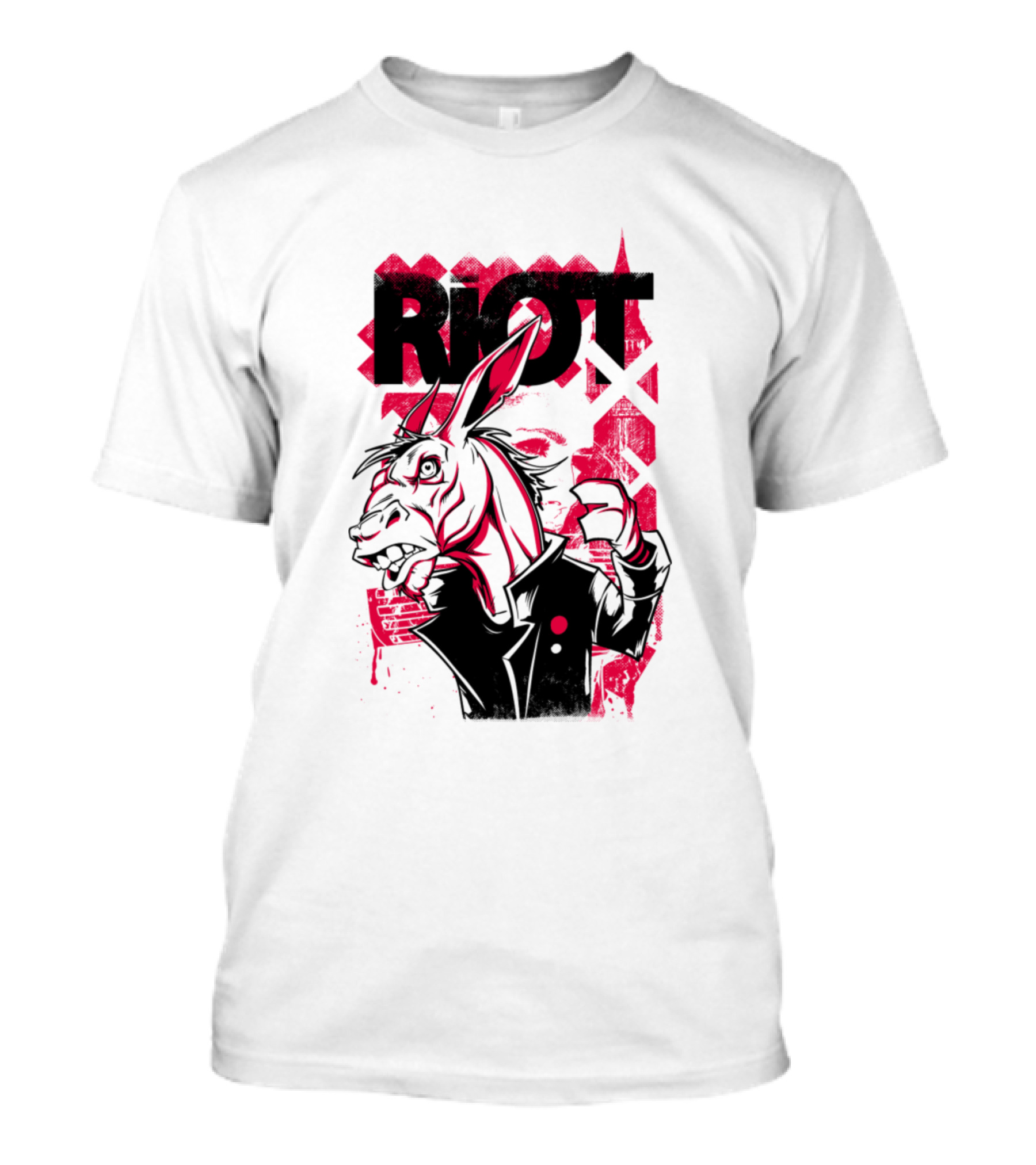Riot Awesome Riot Lover Donkey Character Urban T-Shirt