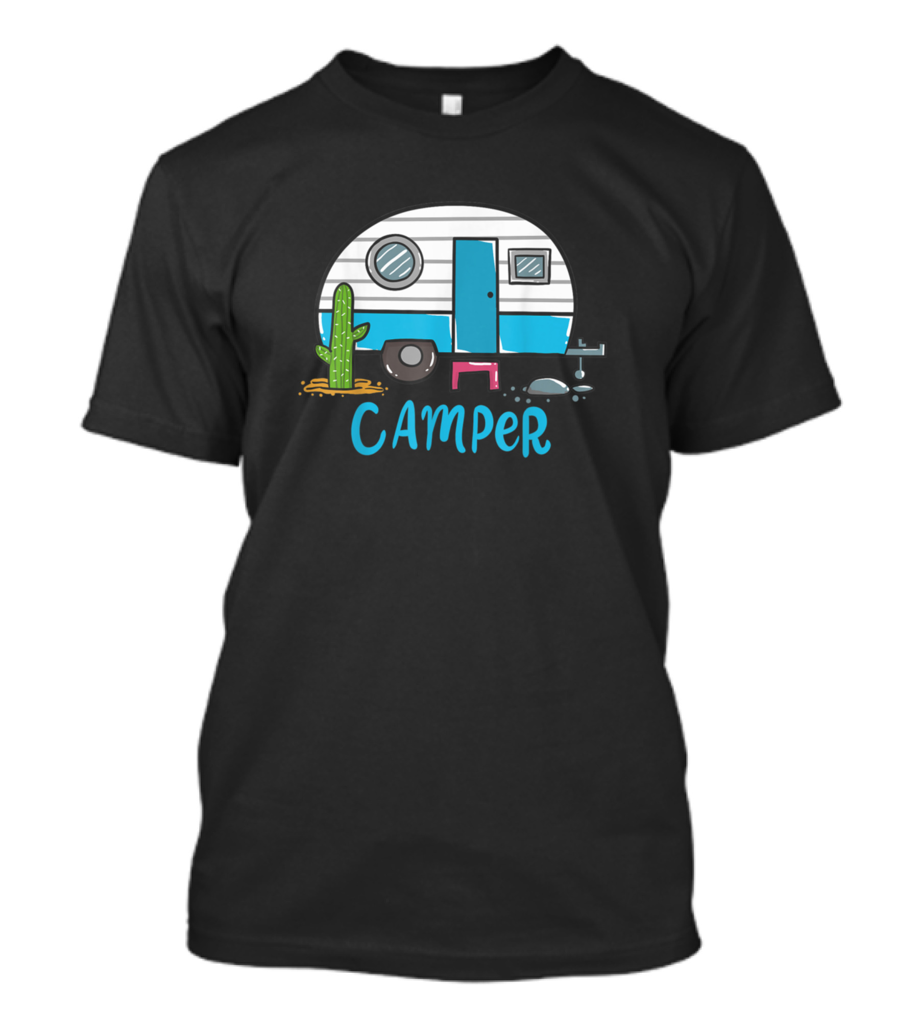 Camper RV With Cactus And Rocks T-Shirt