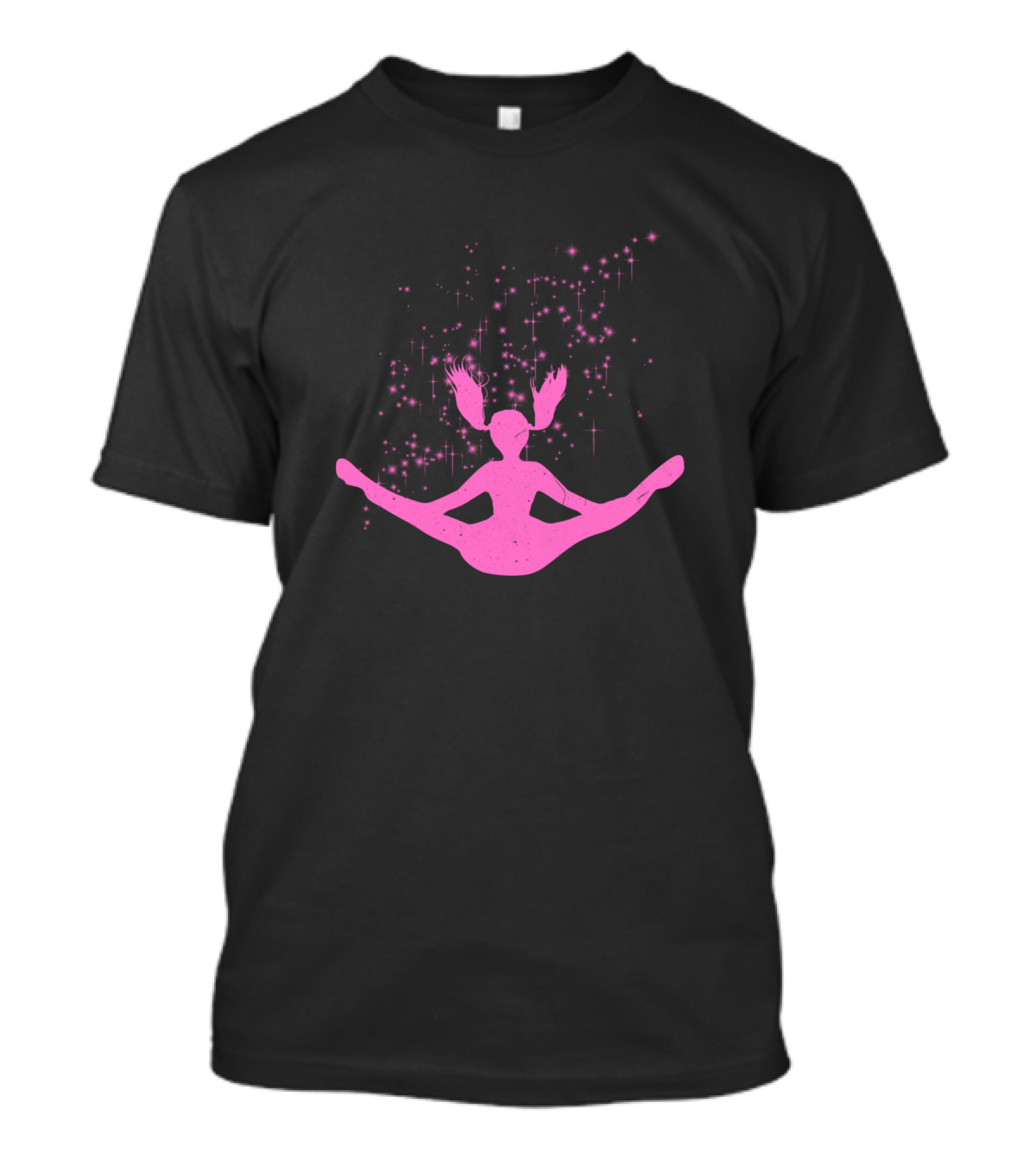 Cheerleader Jump Pink Sparkle Burst T-Shirt
