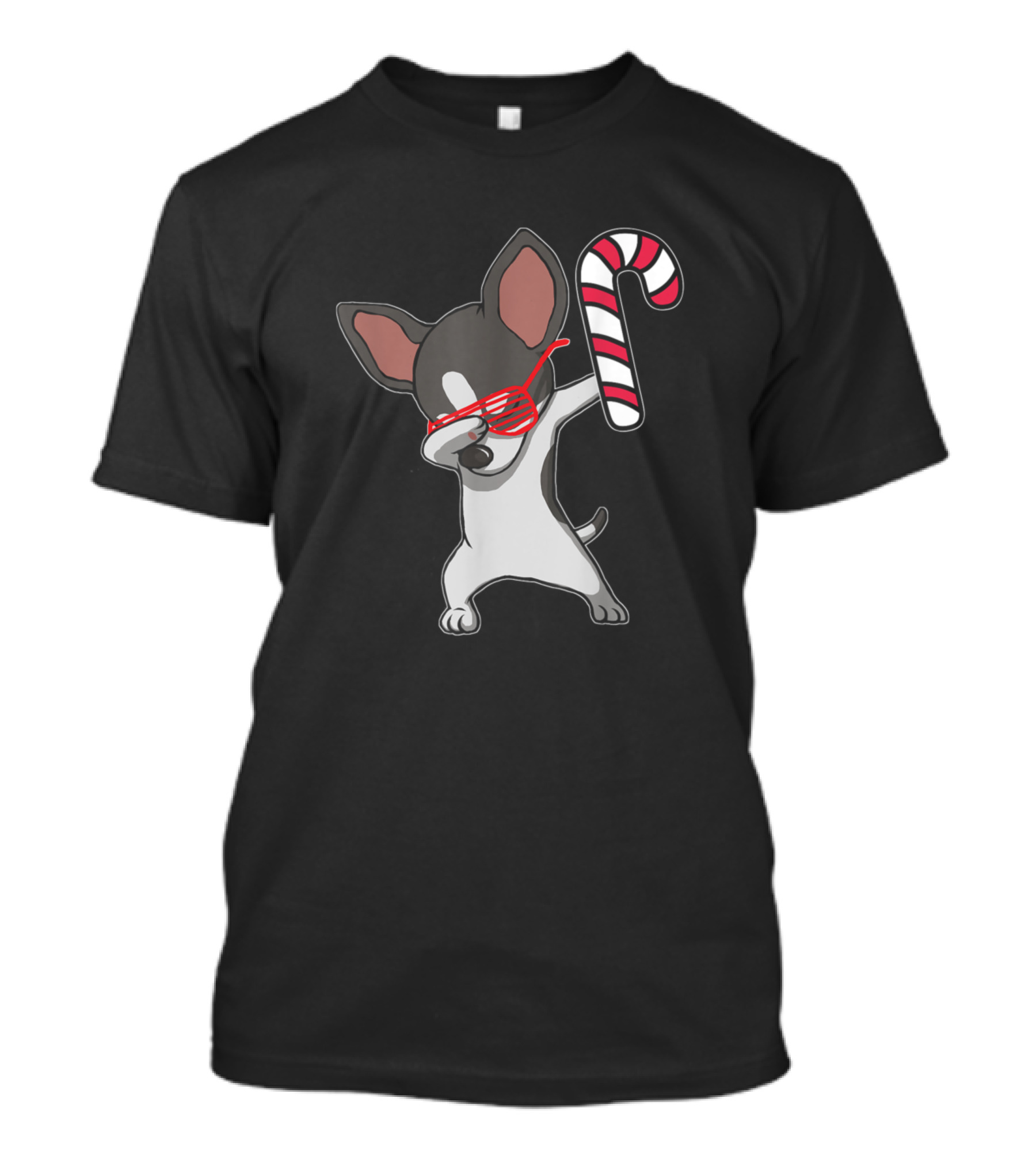Christmas Dabbing Chihuahua Candy Cane Puppy Dog T-Shirt