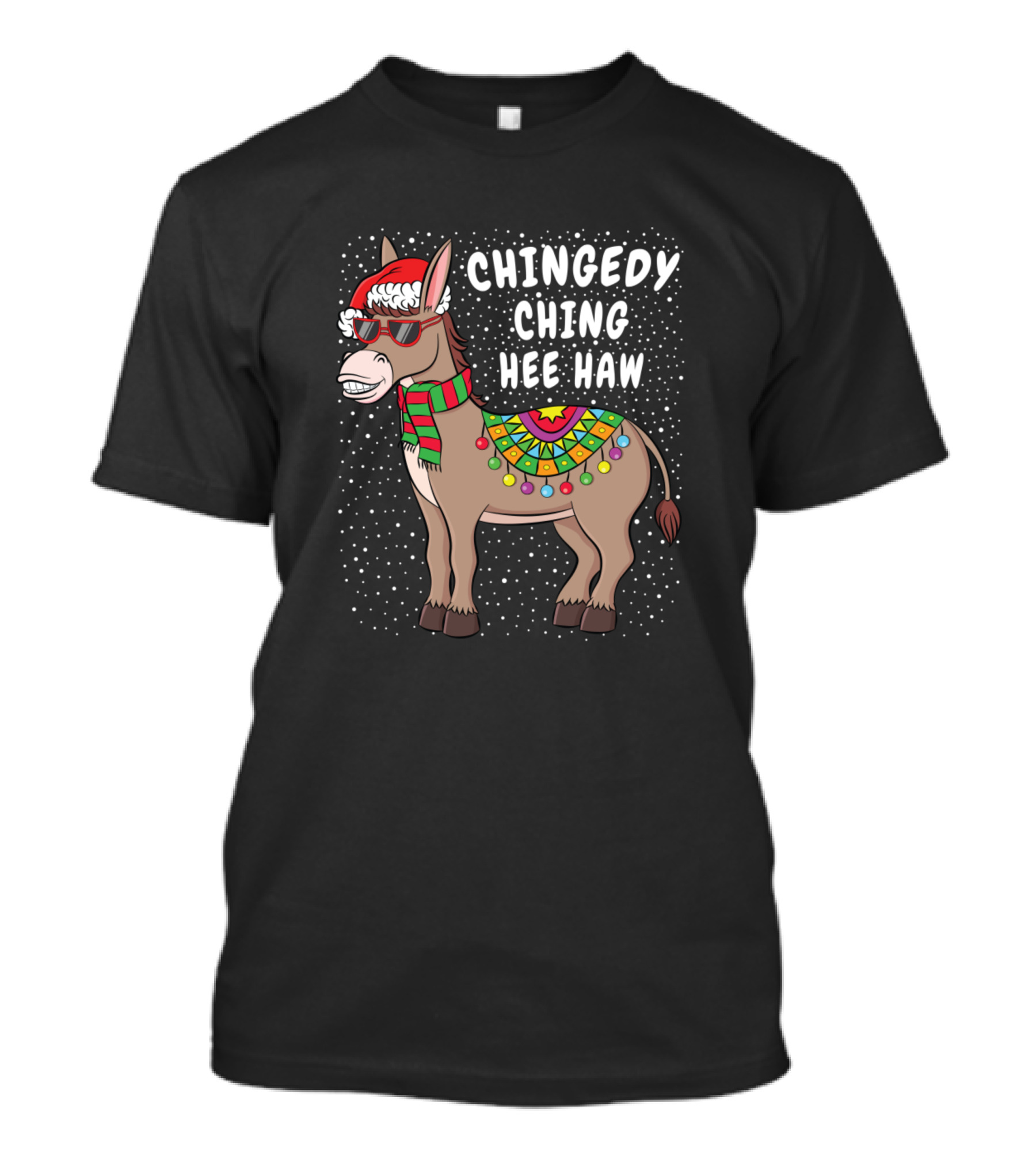 Chingedy Ching Hee Haw Christmas Donkey Funny American Italian T-Shirt