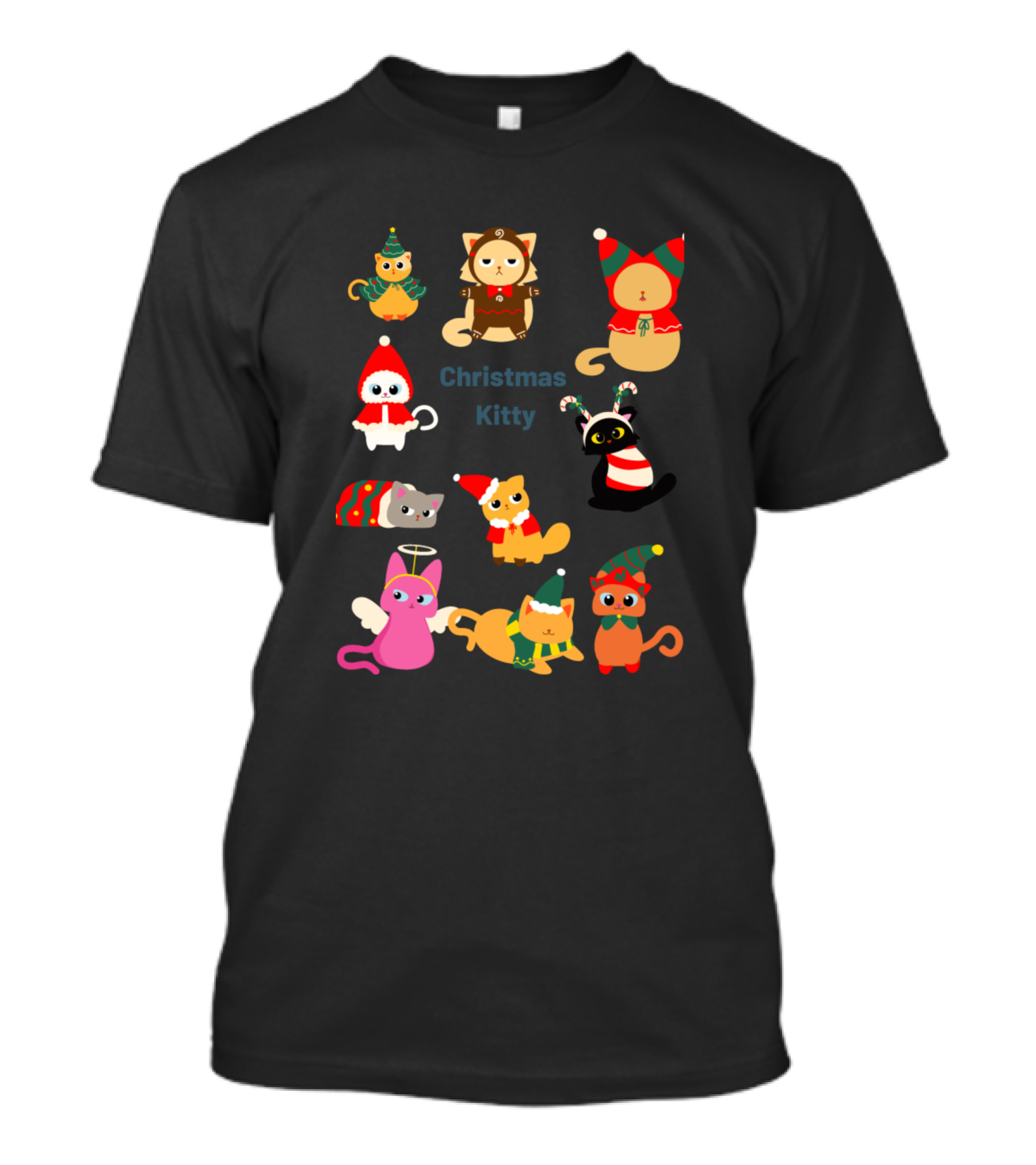 Christmas Kitty Cats In Festive Outfits T-Shirt