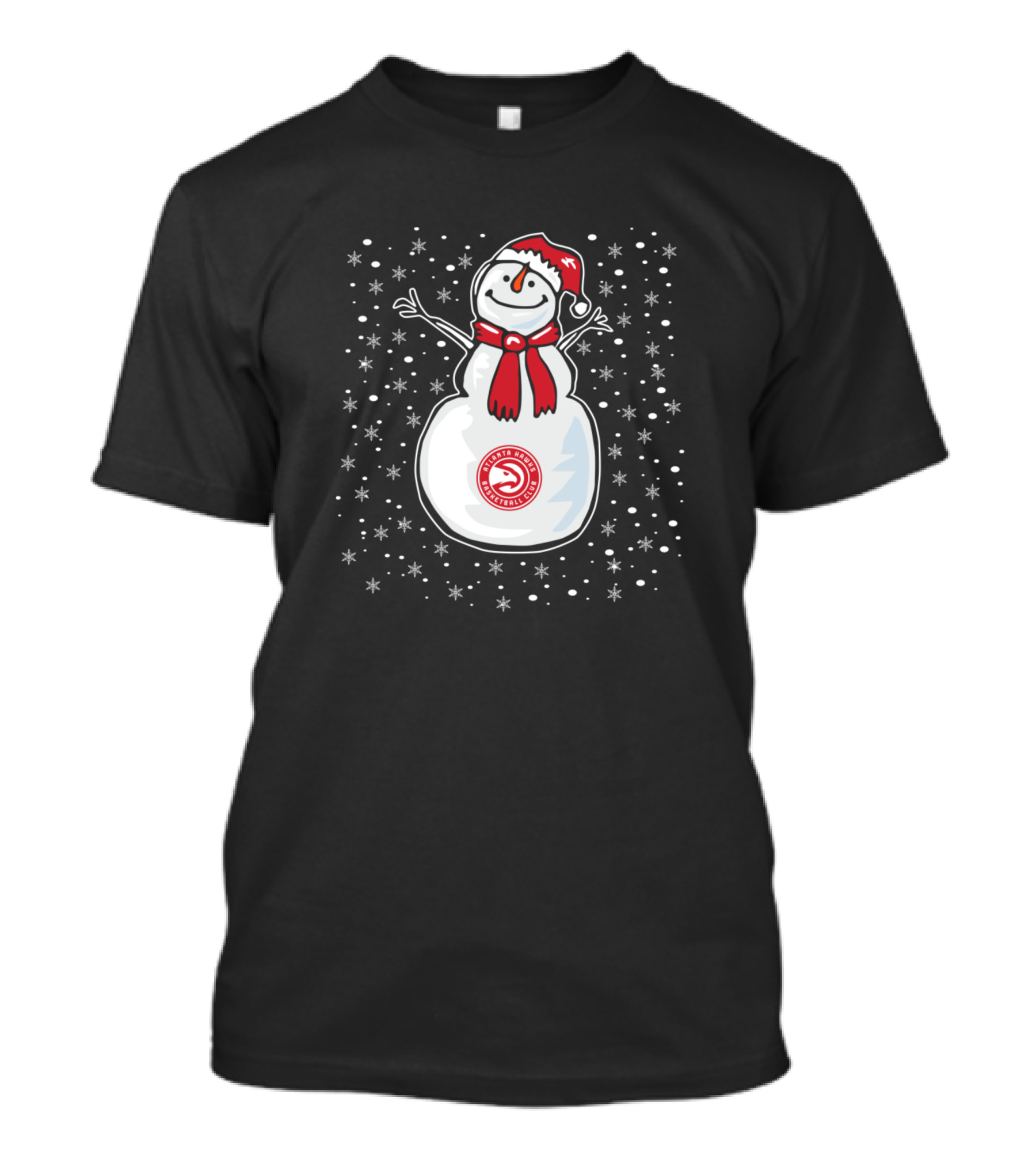 Atlanta Hawks Festive Snowman For Christmas Fans T-Shirt
