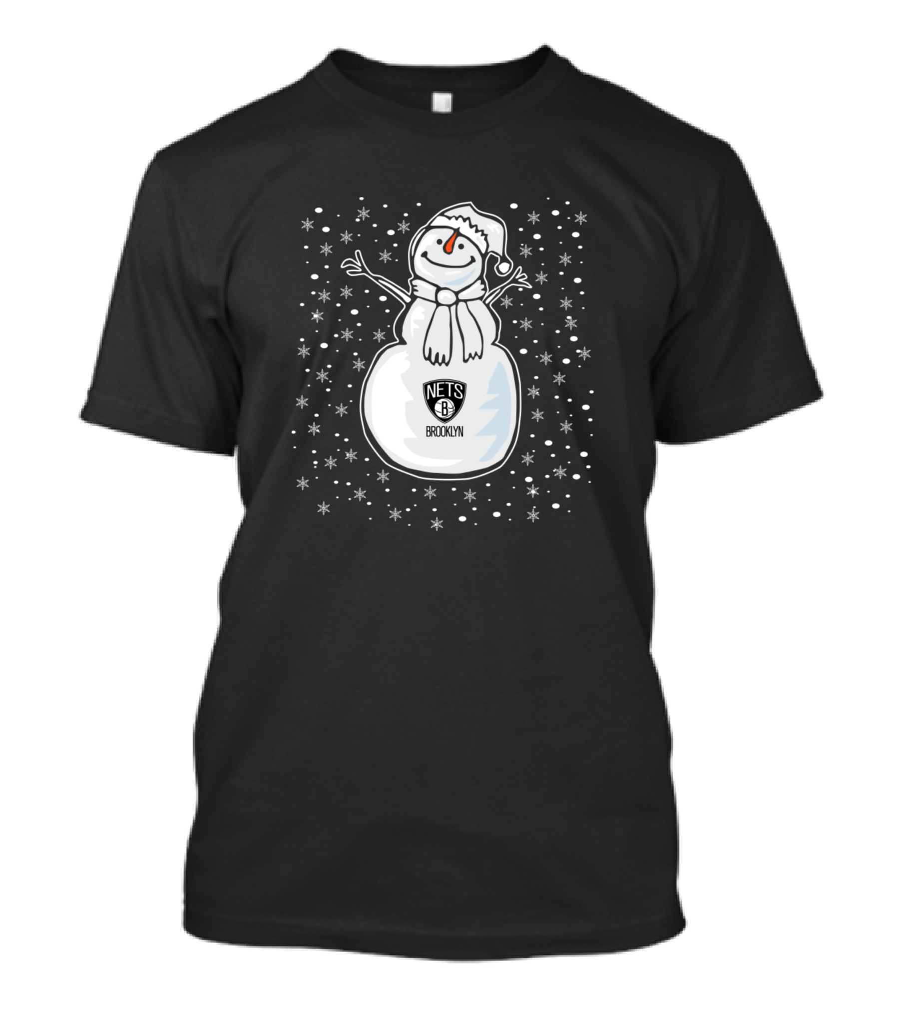 Brooklyn Nets Snowman Christmas Holiday Fans T-Shirt