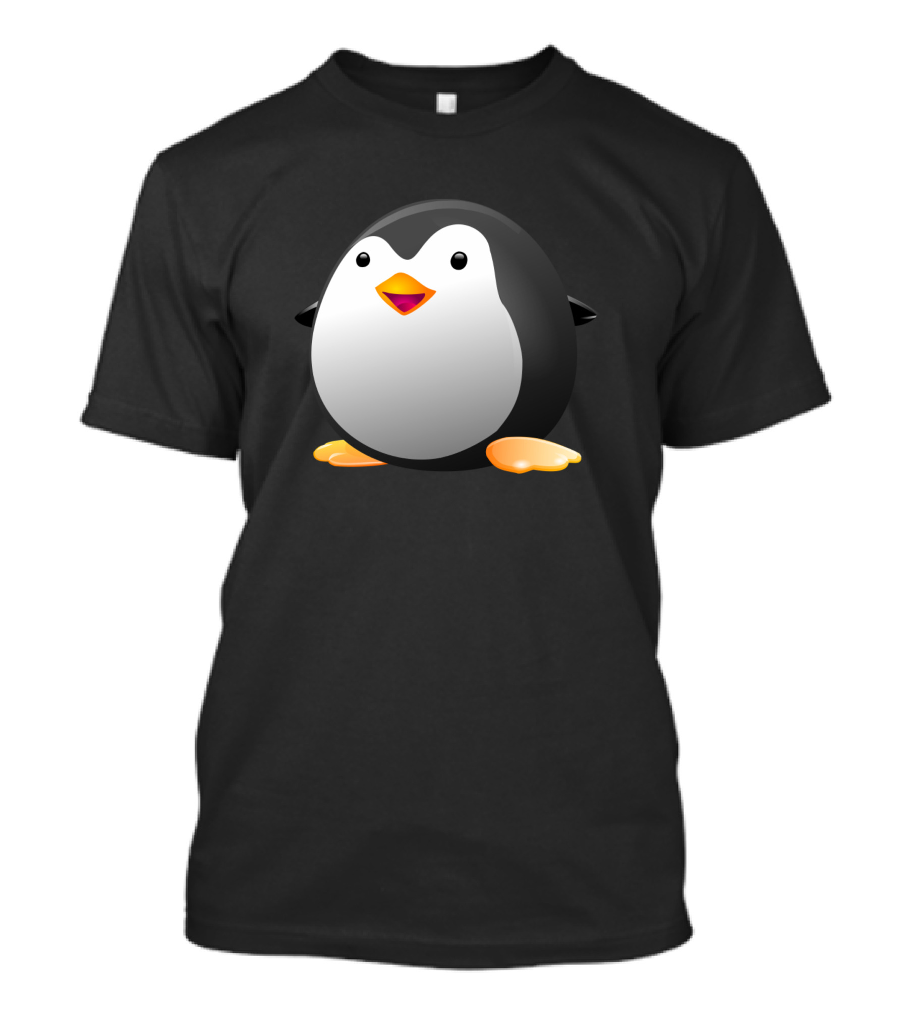 Cute Baby Penguin Black Background Adorable T-Shirt