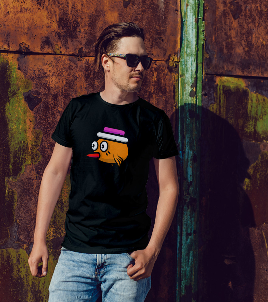 Cute Bird With Purple Hat T-Shirt