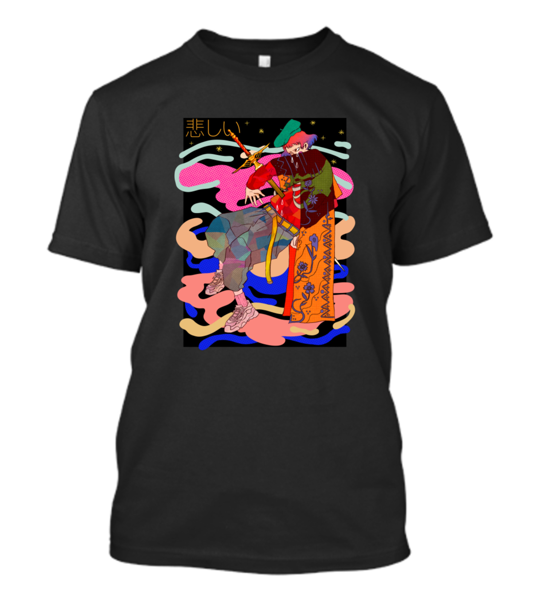 A Clowns Fashion Bright Ver Sad Vibrant Colors T-Shirt